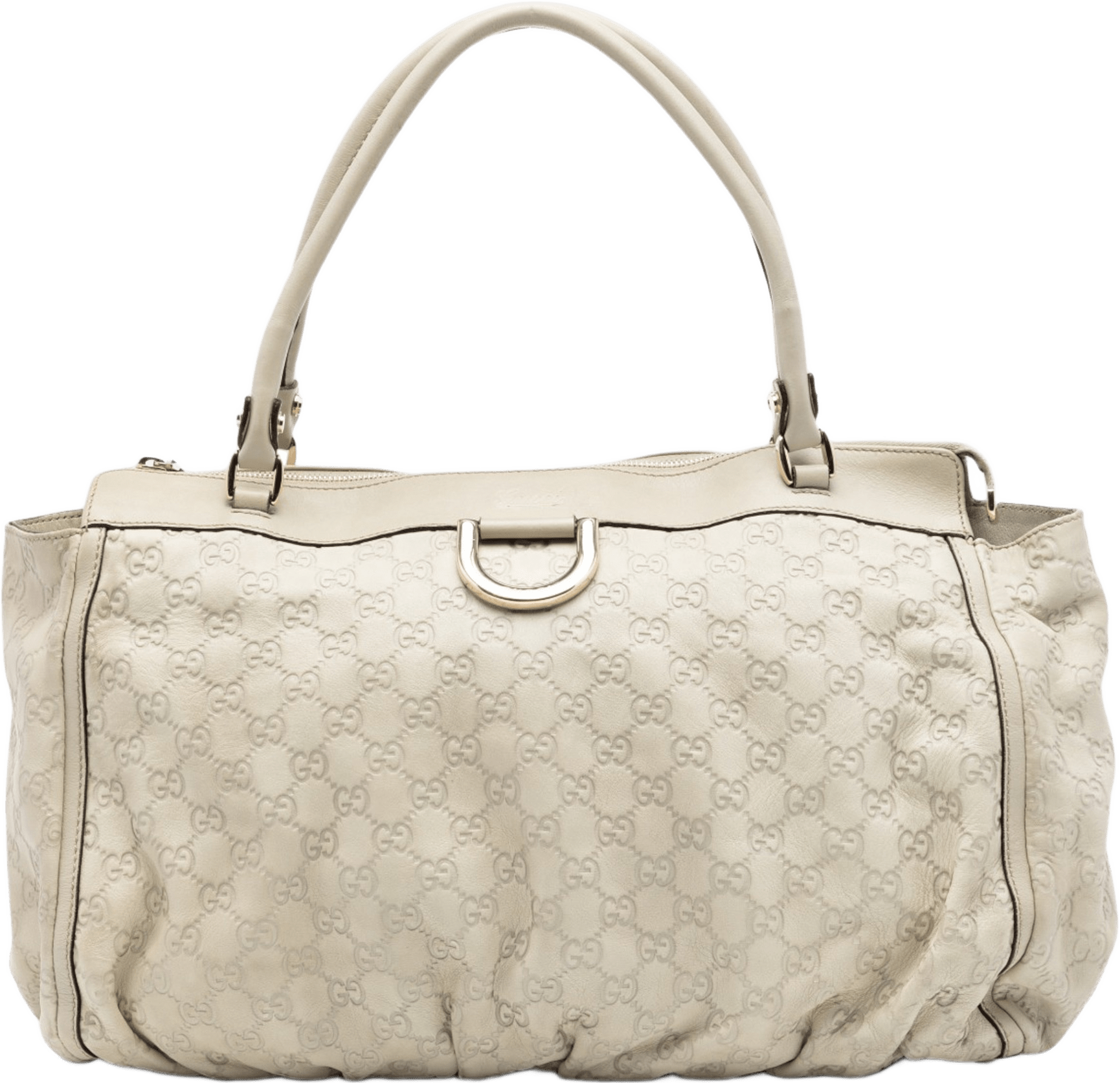 Gucci Guccissima Abbey D Ring Tote, från Luxclusif, i färgen beige.