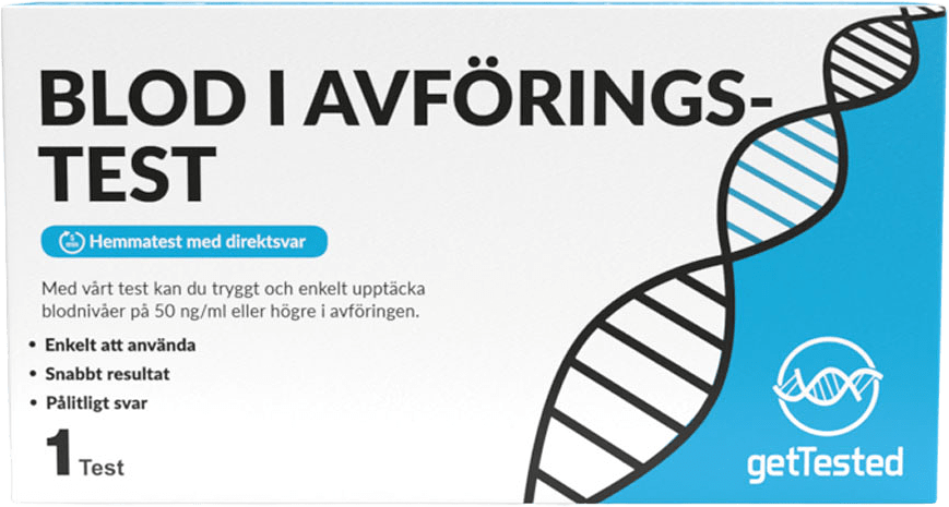 Blod i avföringstest, från getTested.
