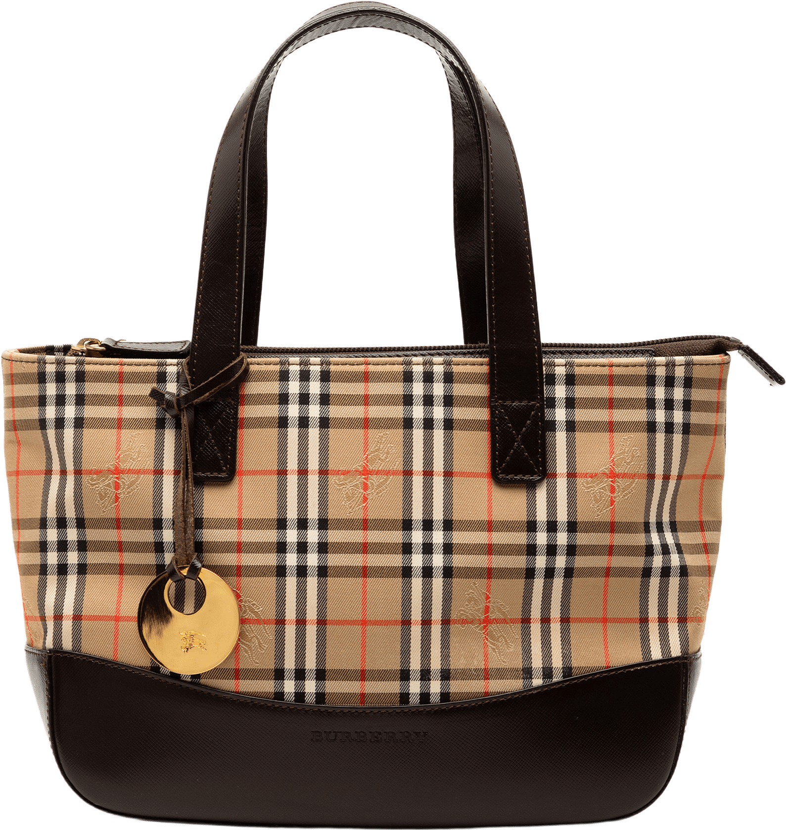 Burberry Haymarket Check Canvas Tote, från Luxclusif, i färgen beige.