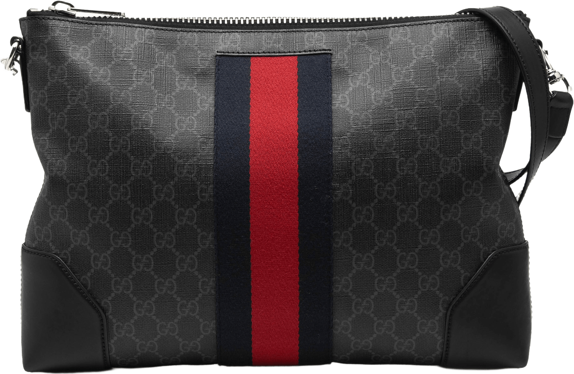 Gucci Gg Supreme Web Crossbody, från Luxclusif, i färgen black.