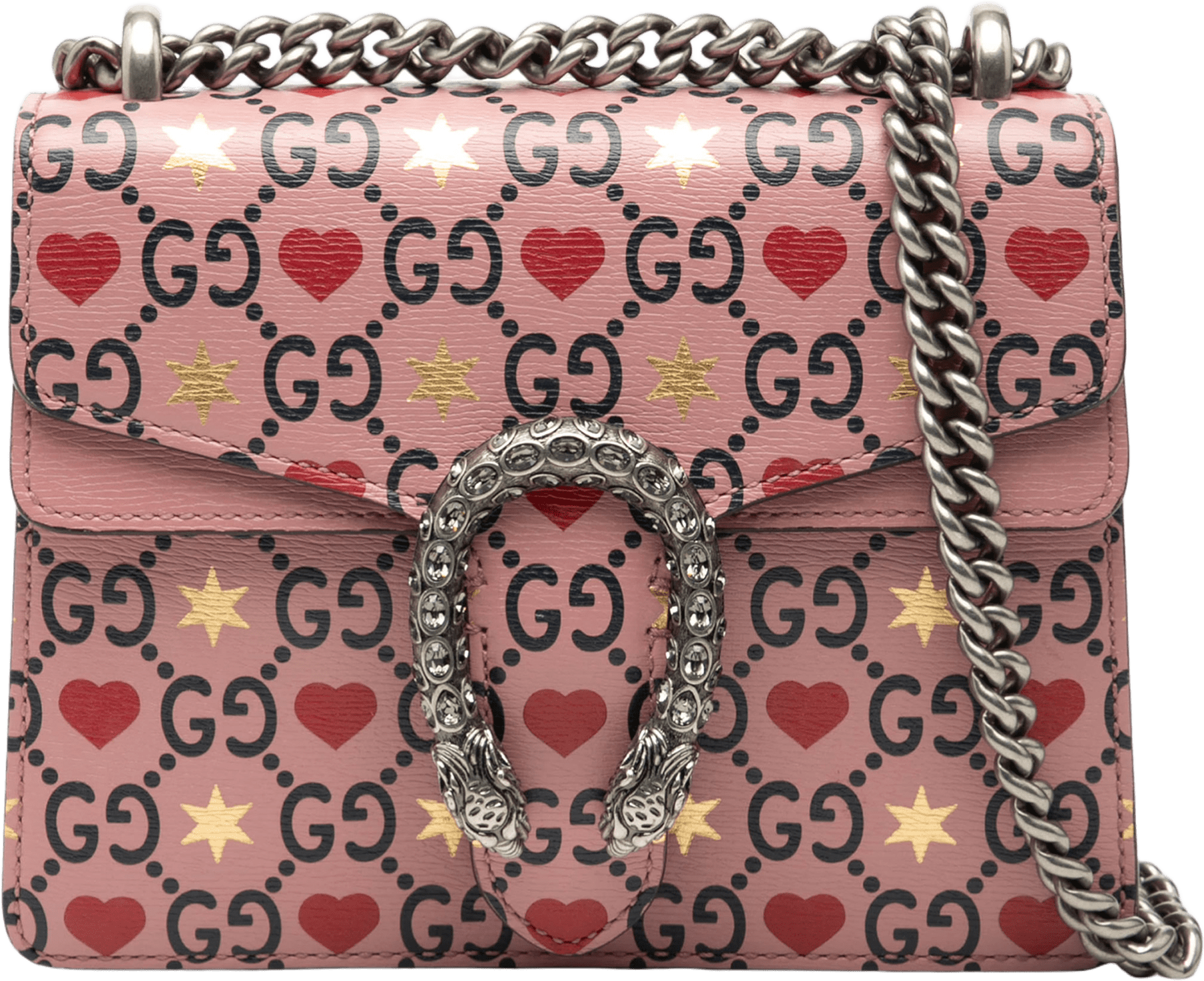 Gucci Small Leather Valentines Day Dionysus Crossbody, från Luxclusif, i färgen pink.