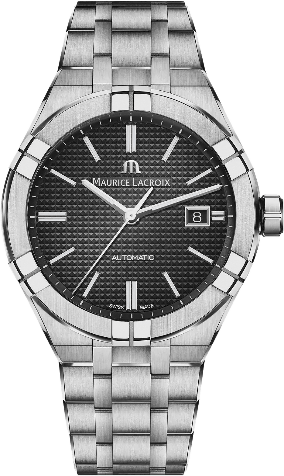 Maurice Lacroix Aikon Automatisk Herr Svart/stål, Metallband - Ai6008-ss002-330-1, från MAURICE LACROIX, i färgen 1.