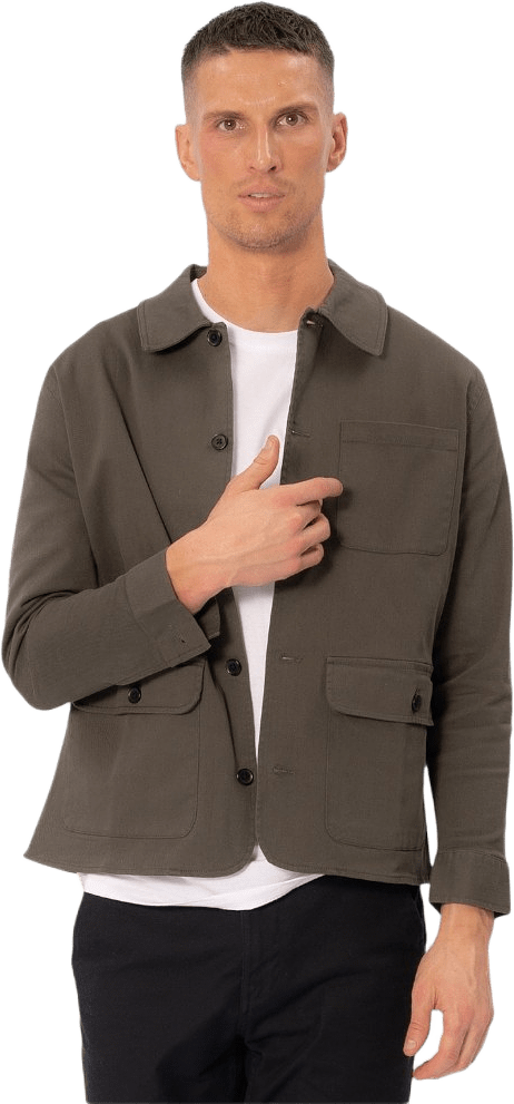 Twill Shirt Jacka, från TeeShoppen, i färgen mörk oliv.