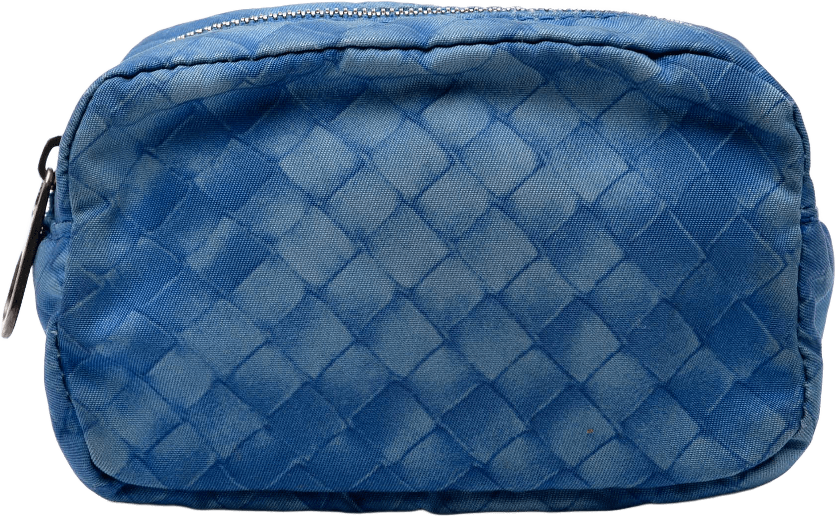 Bottega Veneta Nylon Intrecciolusion Pouch, från Luxclusif, i färgen blue.