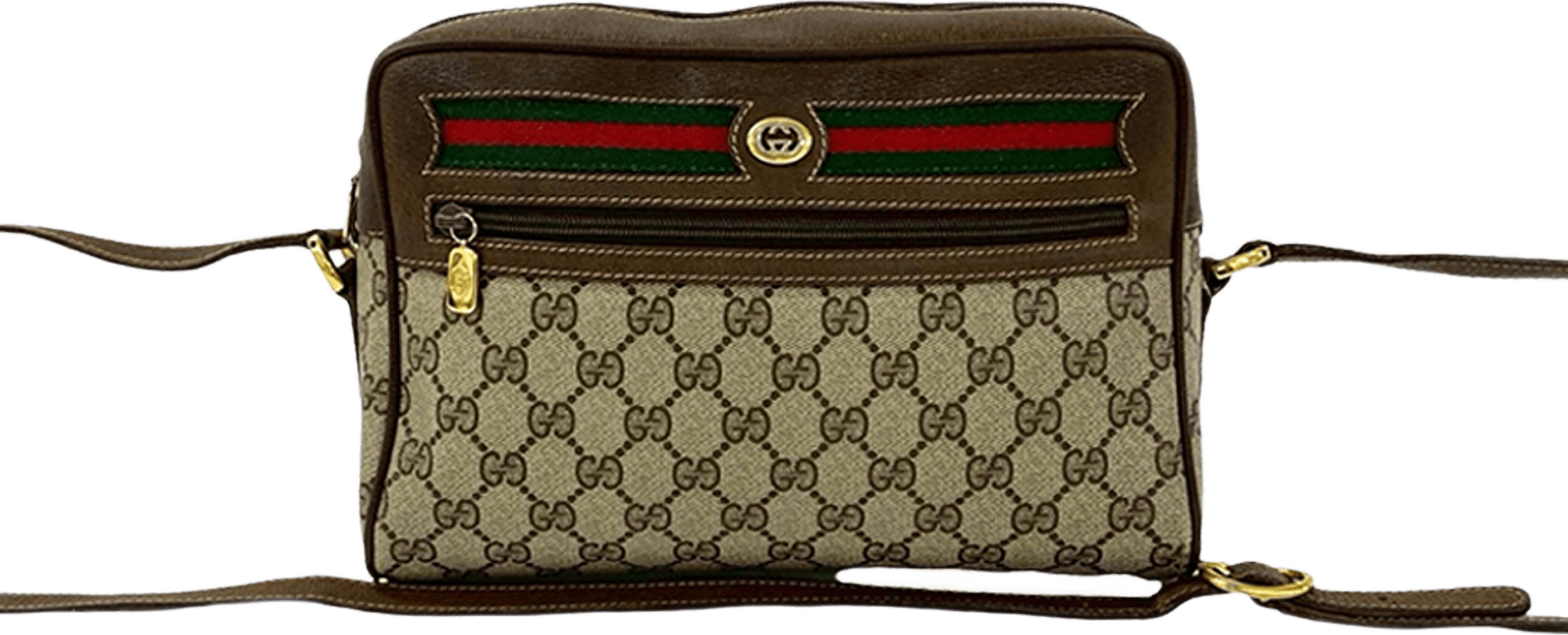 Gucci Gg Supreme Web Crossbody, från Luxclusif, i färgen beige.