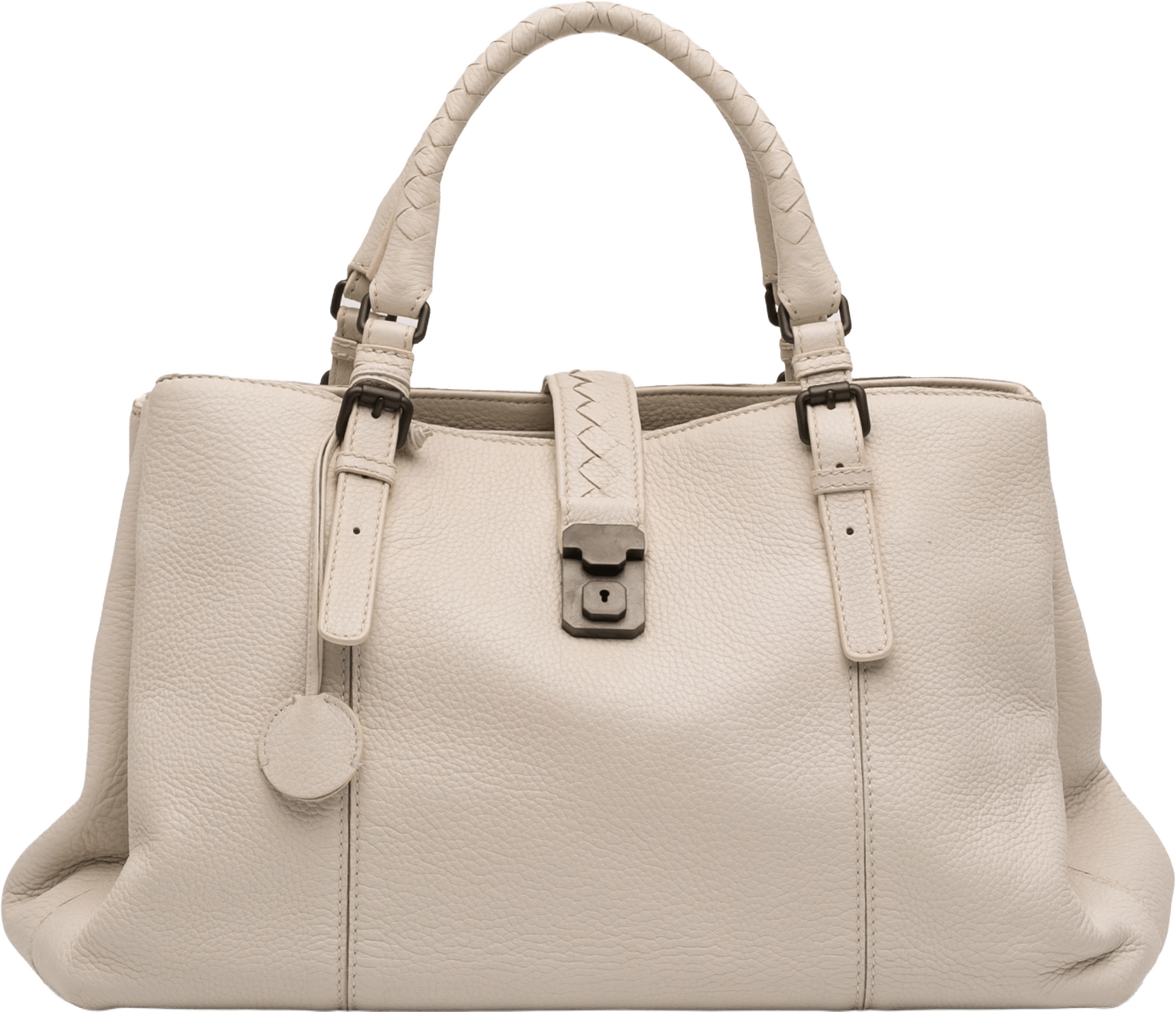 Bottega Veneta Medium Cervo Roma Tote, från Luxclusif, i färgen white.