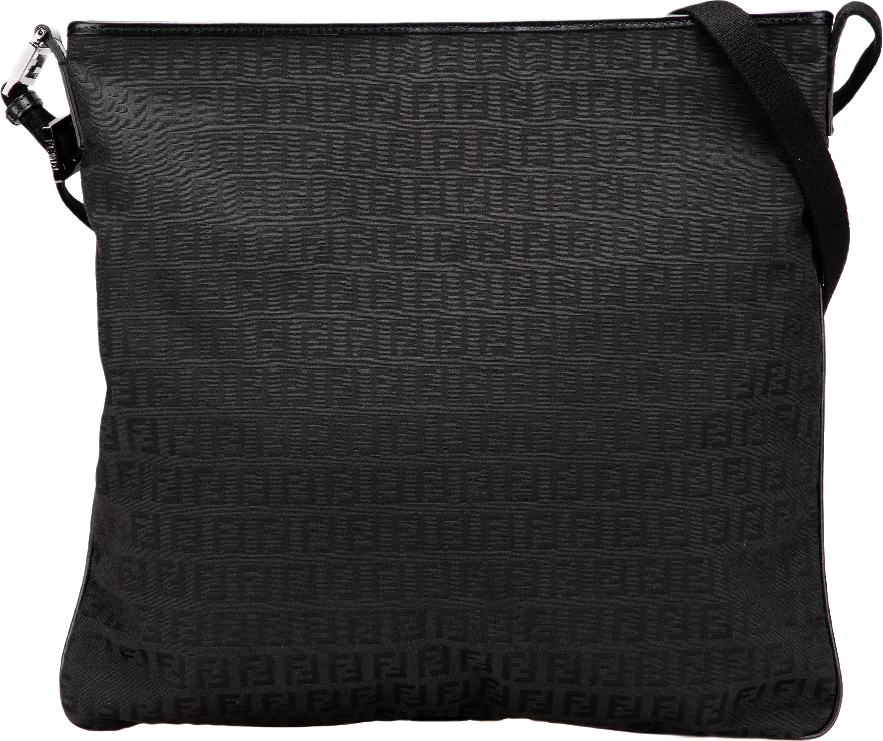 Fendi Zucchino Canvas Crossbody, från Luxclusif, i färgen black.