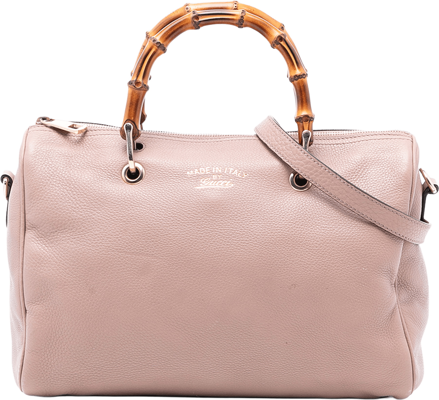 Gucci Medium Calfskin Bamboo Shopper Boston Bag, från Luxclusif, i färgen pink.