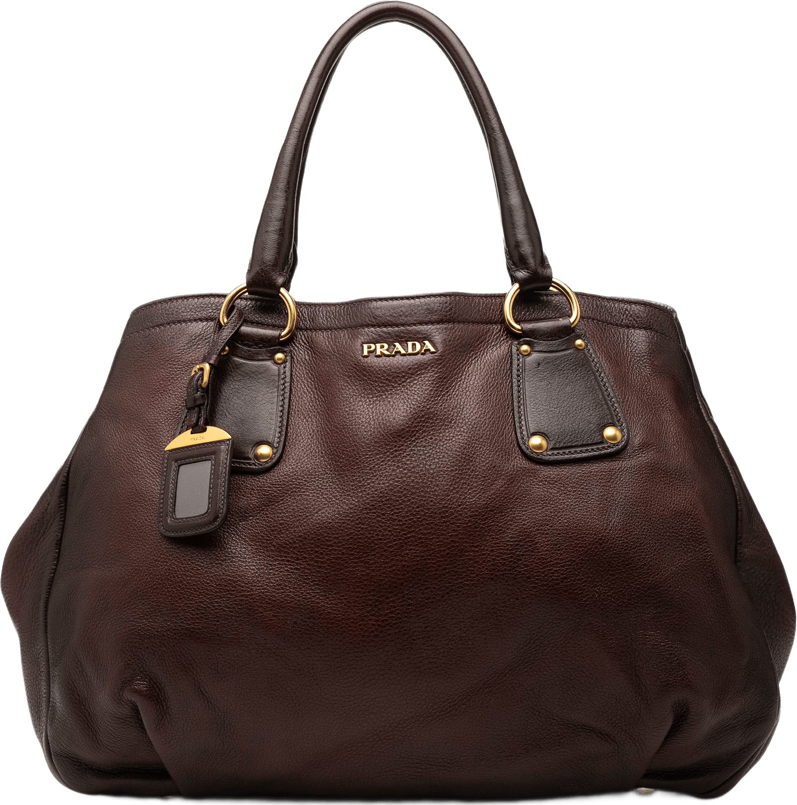Prada Sfumato Cervo Antik Shopping Tote, från Luxclusif, i färgen dark brown.