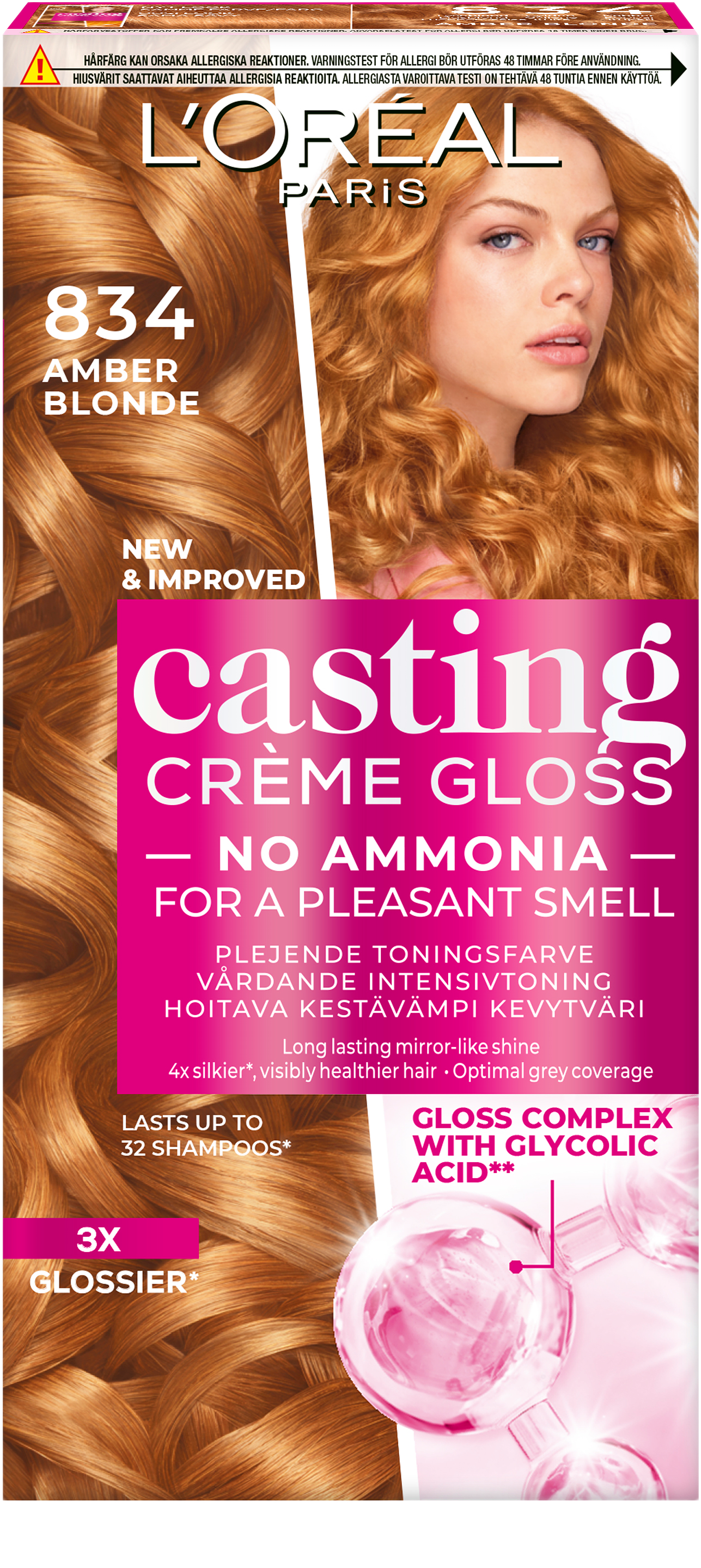 Casting Créme Gloss, från L'Oréal Paris, i färgen 834 Amber Blonde.