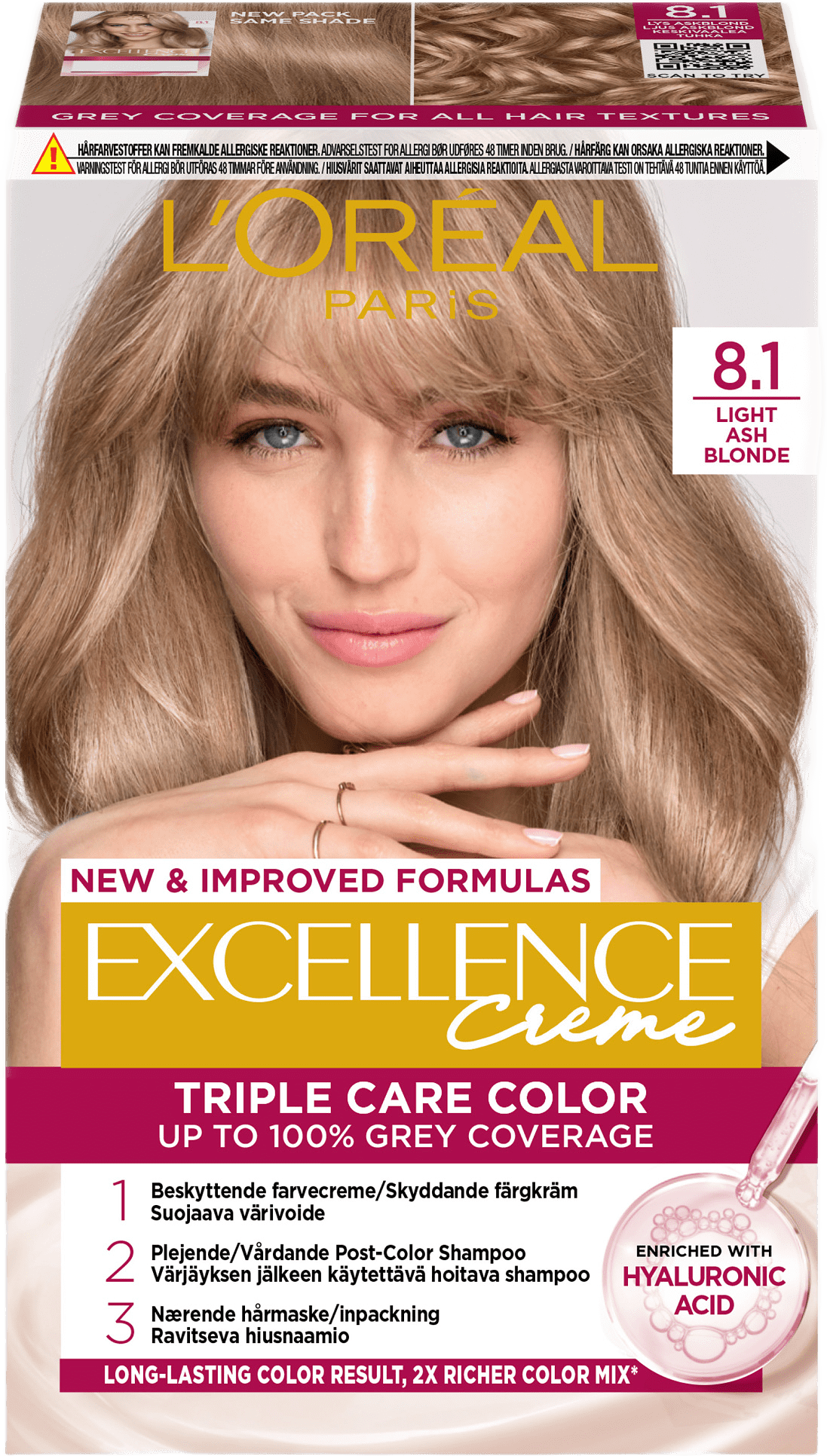 Excellence Créme, från L'Oréal Paris, i färgen 8.1 Light Ash Blonde.