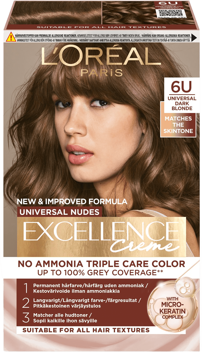 Excellence Universal Nudes 6U Universal Dark Blonde, från L'Oréal Paris, i färgen Dark Blonde.