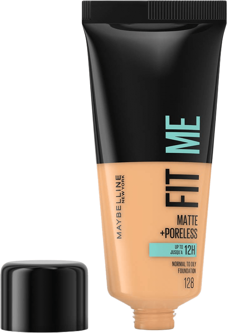 Fit Me Matte + Poreless Foundation, från Maybelline, i färgen 128 Warm Nude.