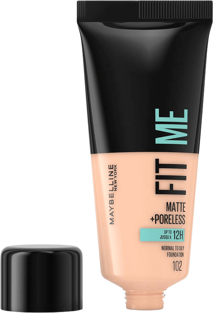 Fit Me Matte + Poreless Foundation, från Maybelline, i färgen 102 Fair Ivory.