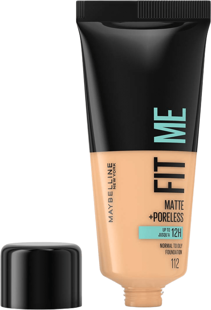 Fit Me Matte + Poreless Foundation, från Maybelline, i färgen 112 Soft Beige.