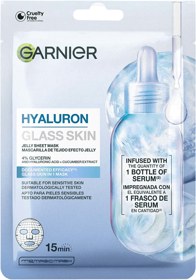 Hyaluron Glass Skin Jelly Tissuemask, från Garnier.