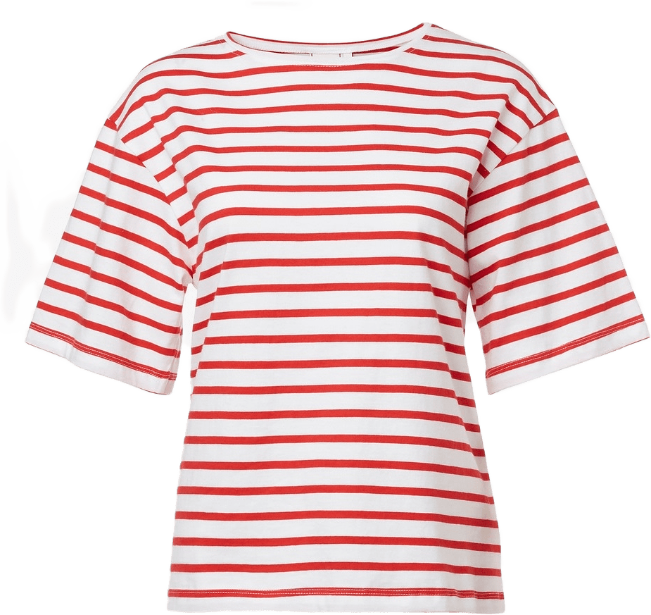 Tuva T-shirt Rand Vit Röd