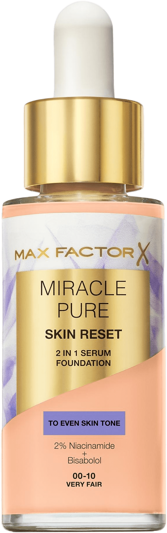 Miracle Pure Skin Reset 2 In 1 Serum Foundation, från Max Factor, i färgen Very Fair.