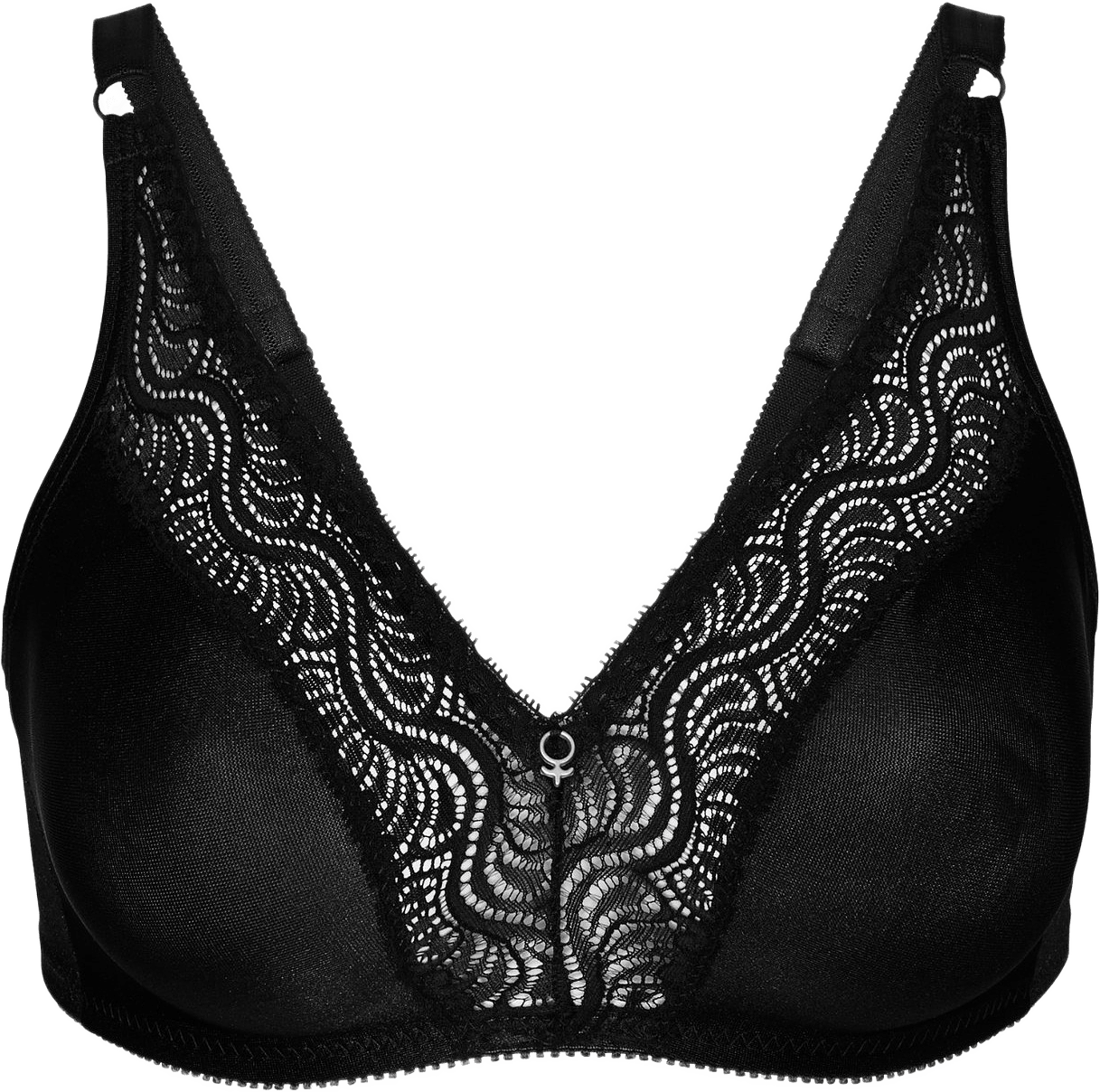 Glitter Formpressad Bh Utan Bygel, från Swegmark, i färgen black.