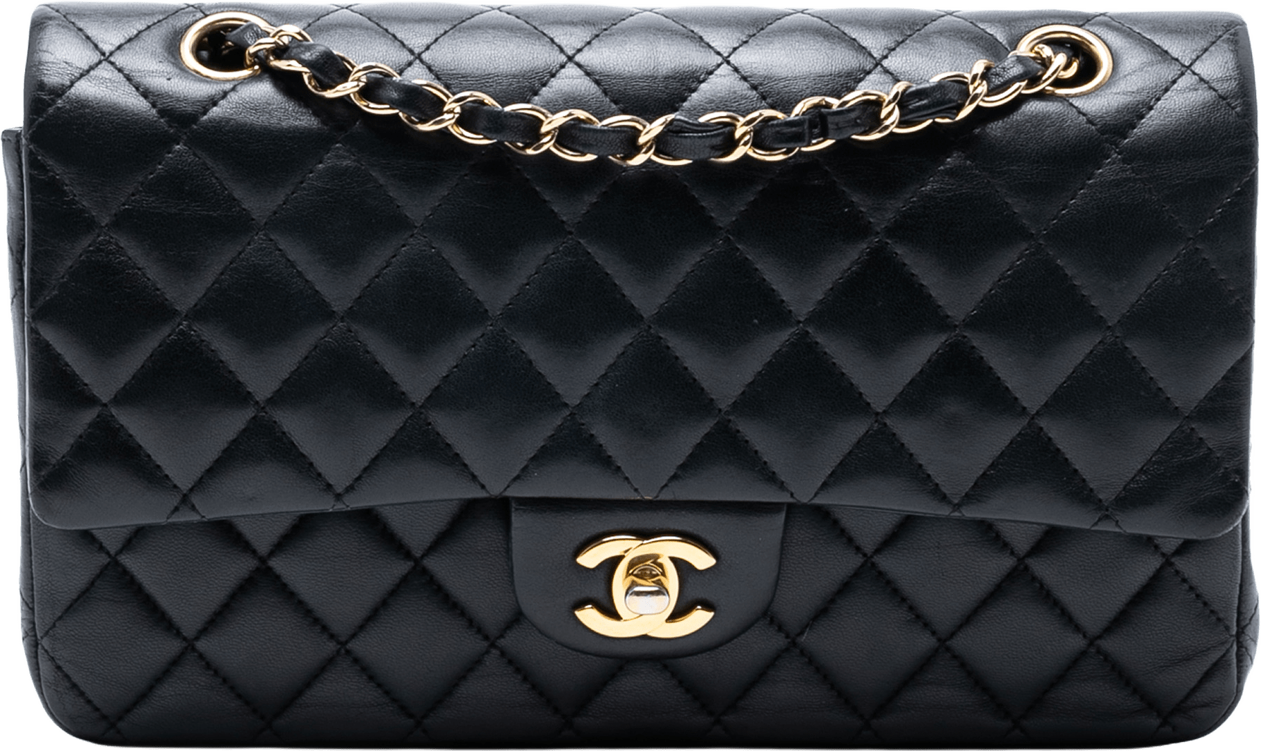 Chanel Medium Classic Lambskin Double Flap, från Luxclusif, i färgen black.
