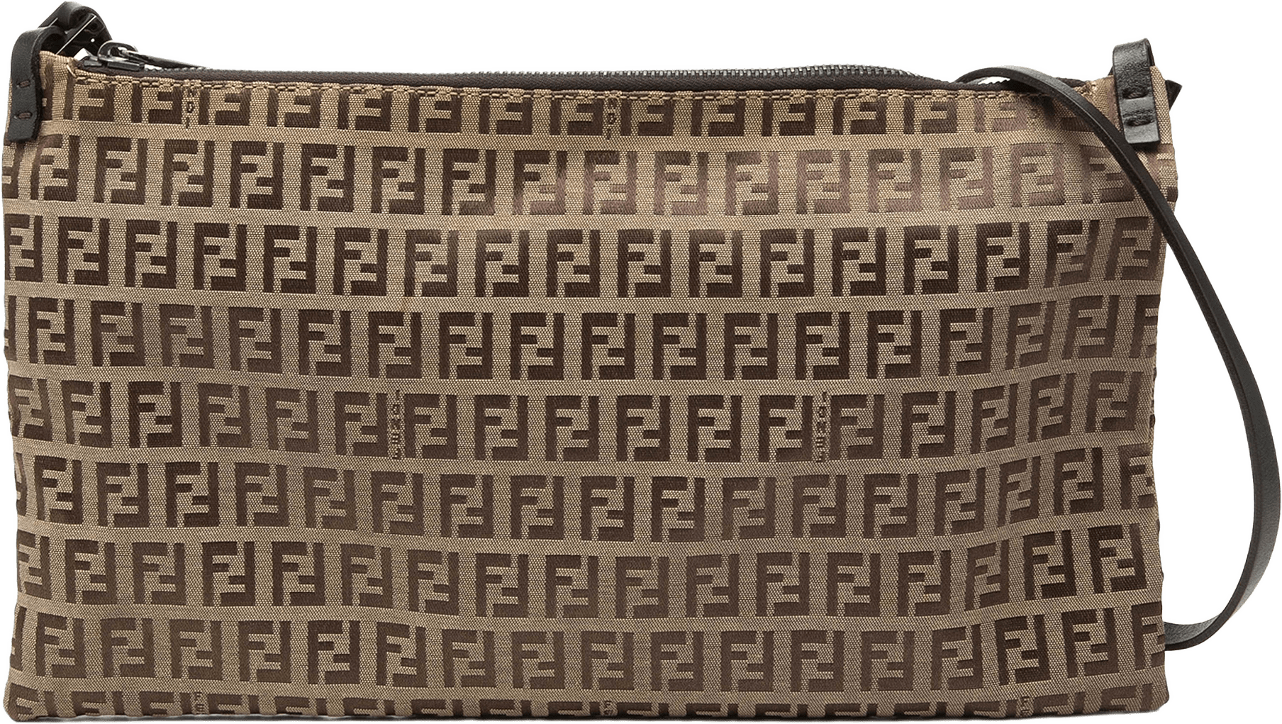 Fendi Zucchino Canvas Crossbody, från Luxclusif, i färgen beige.