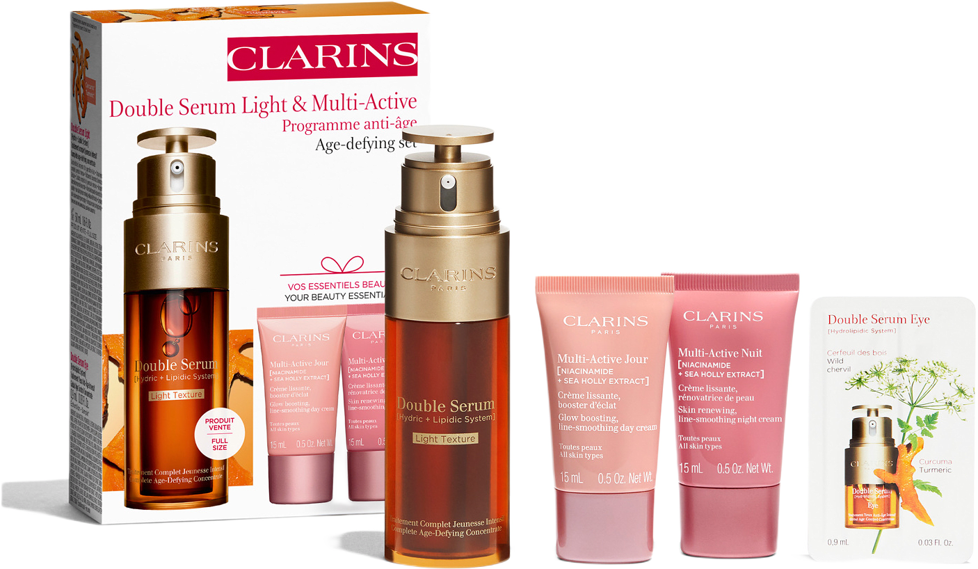 Giftset Double Serum, Multi-Active Jour, Multi-Active Nuit, från Clarins.