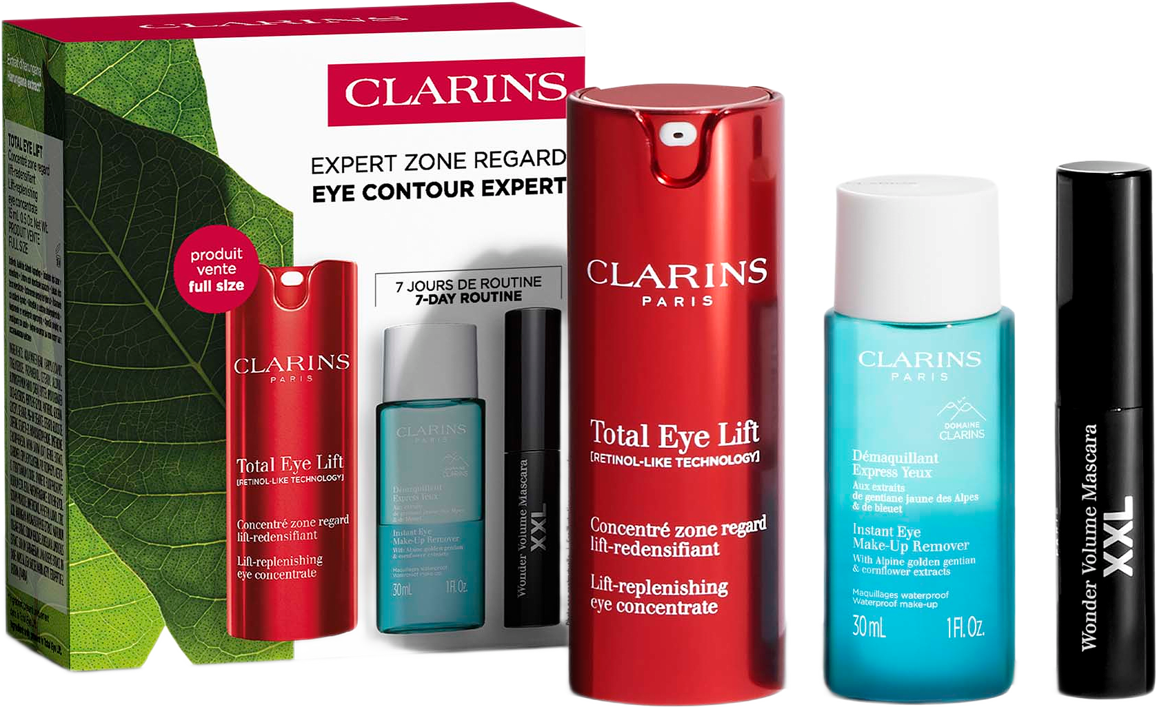 Value Pack TEL 15ml, IEMUR 30ml, TS XXL volume 3ml 48 ml, från Clarins.