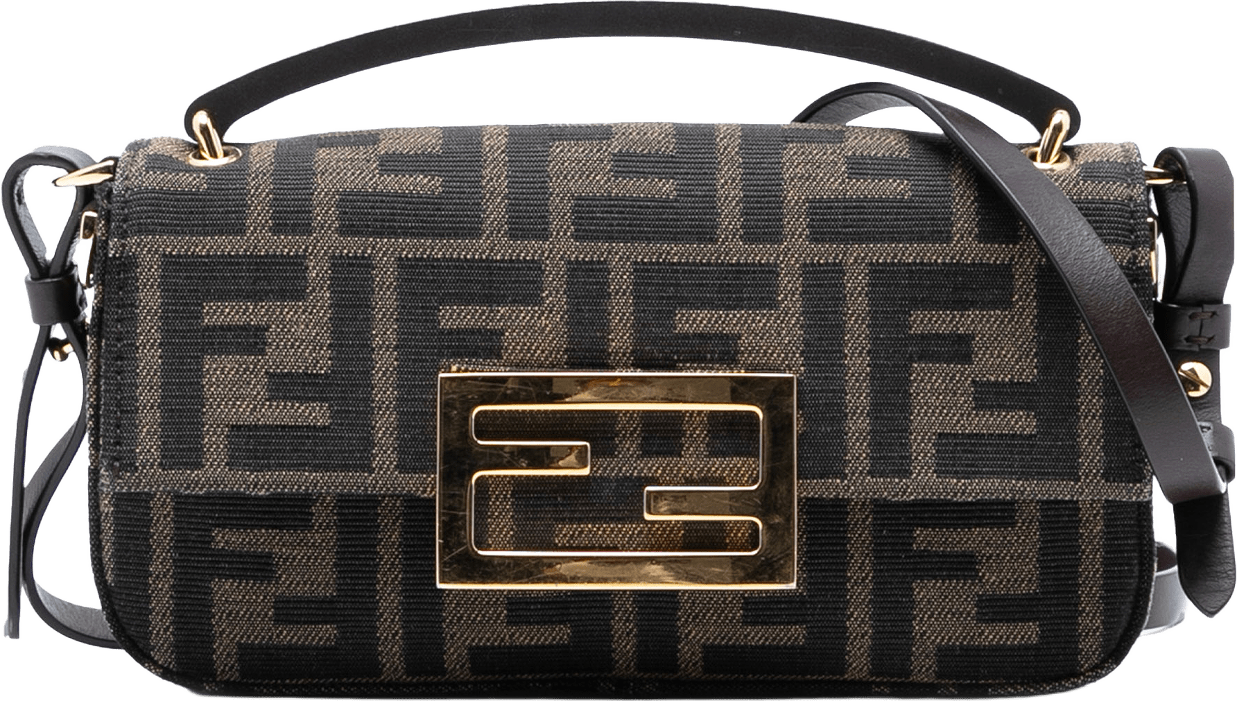 Fendi Zucca Canvas Ff 1974 Phone Baguette, från Luxclusif, i färgen brown.