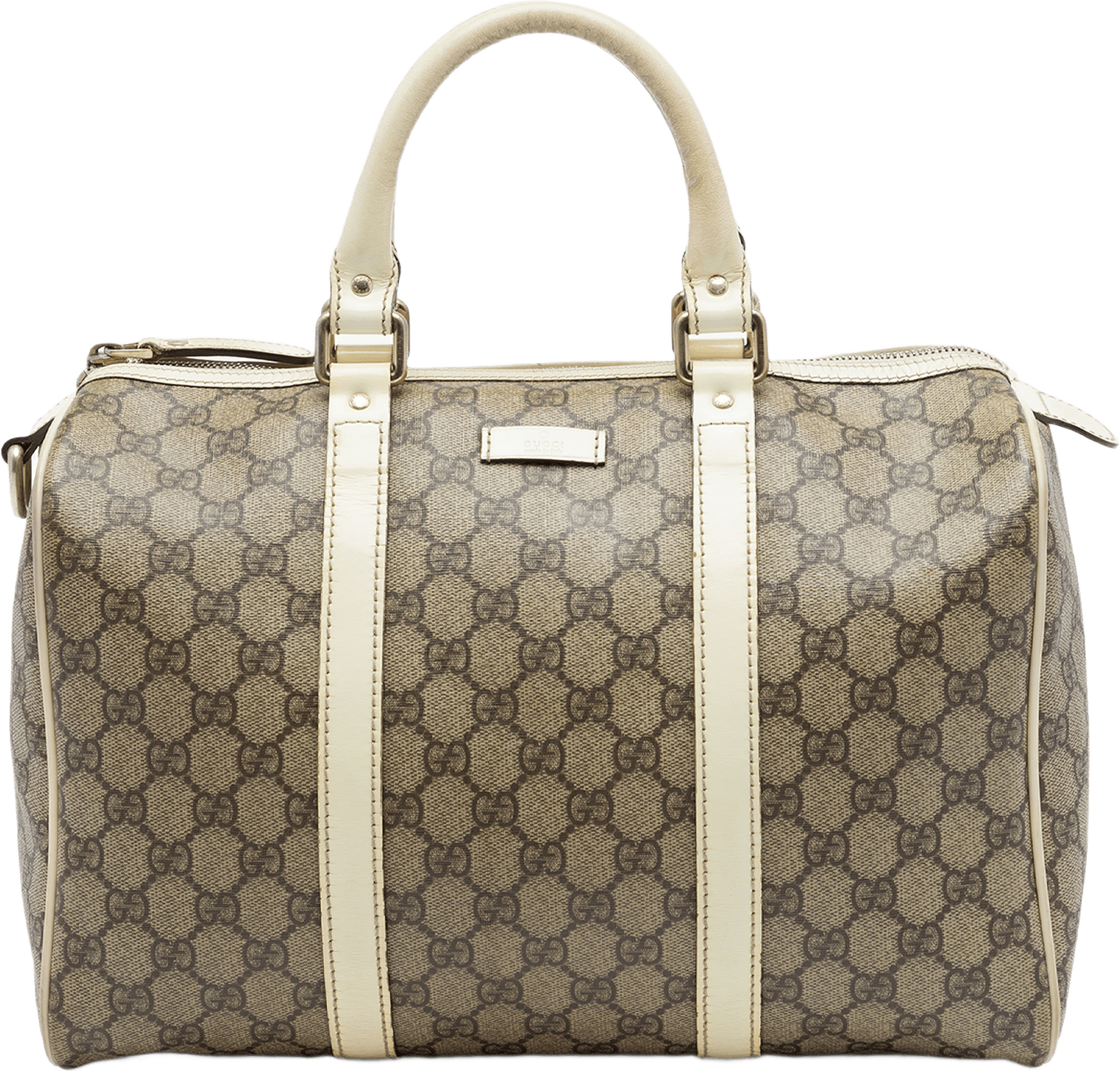 Gucci Medium Gg Supreme Joy Boston Bag, från Luxclusif, i färgen vit.