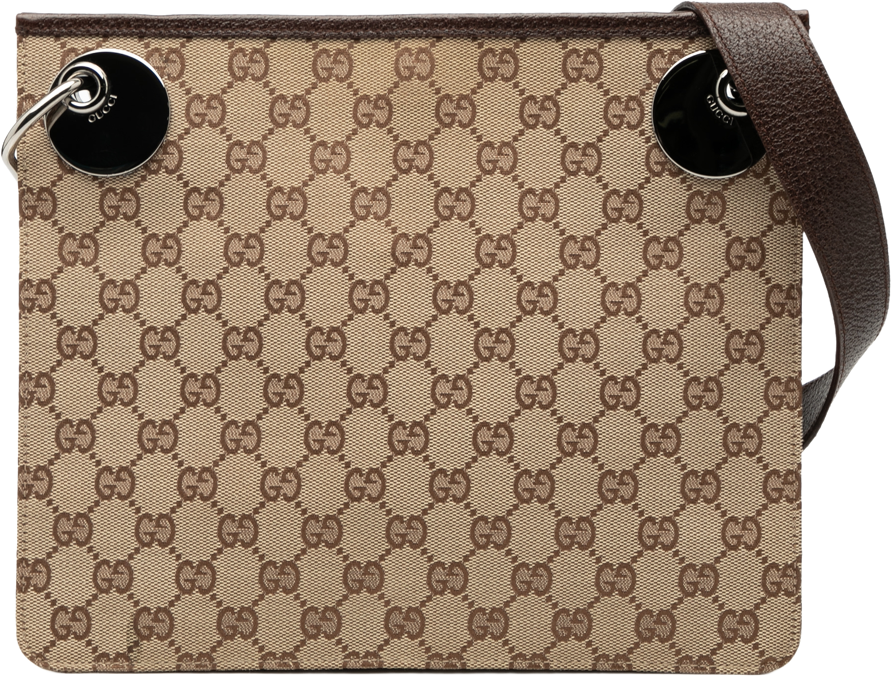 Gucci Gg Canvas Eclipse Crossbody, från Luxclusif, i färgen beige.