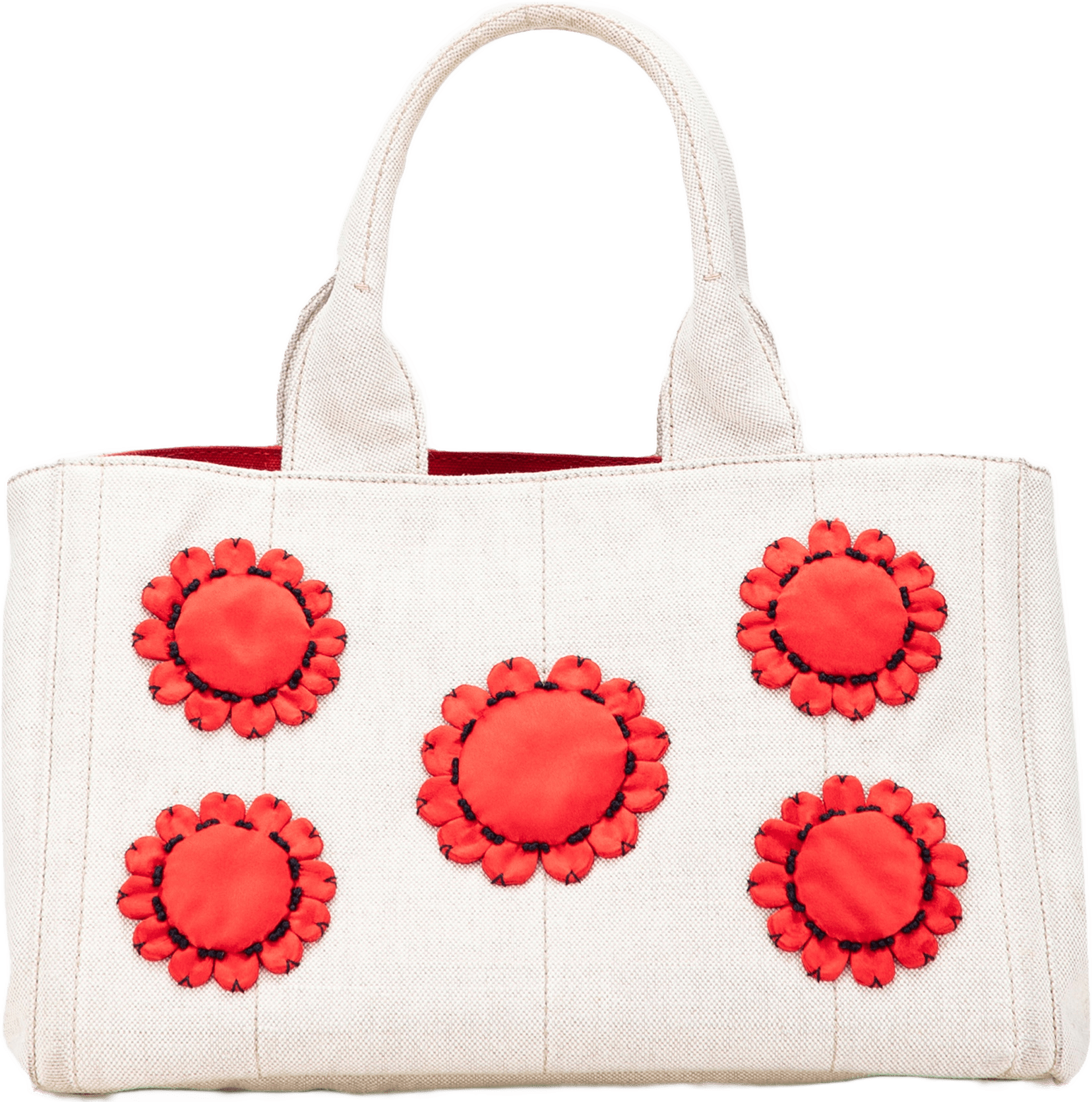 Prada Canvas Canapa Mistolino Tote, från Luxclusif, i färgen light beige.