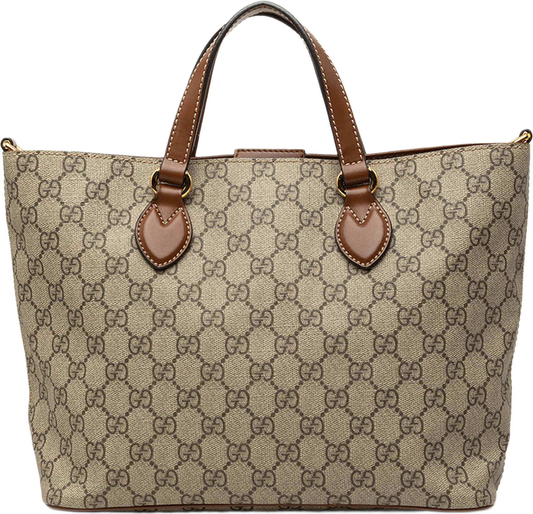 Gucci Small Gg Supreme Satchel, från Luxclusif, i färgen beige.