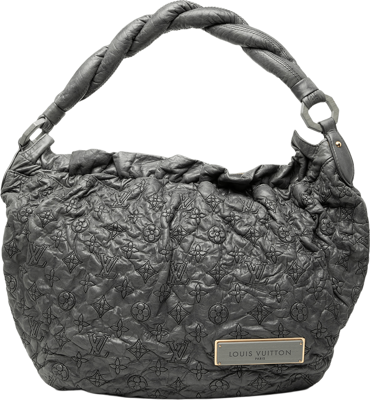 Louis Vuitton Monogram Olympe Nimbus Gm, från Luxclusif, i färgen grå.