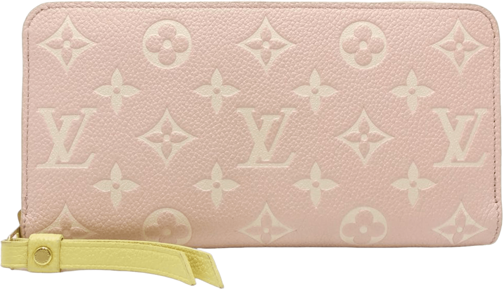 Louis Vuitton Bicolor Monogram Empreinte Zippy Long Wallet, från Luxclusif, i färgen rosa.