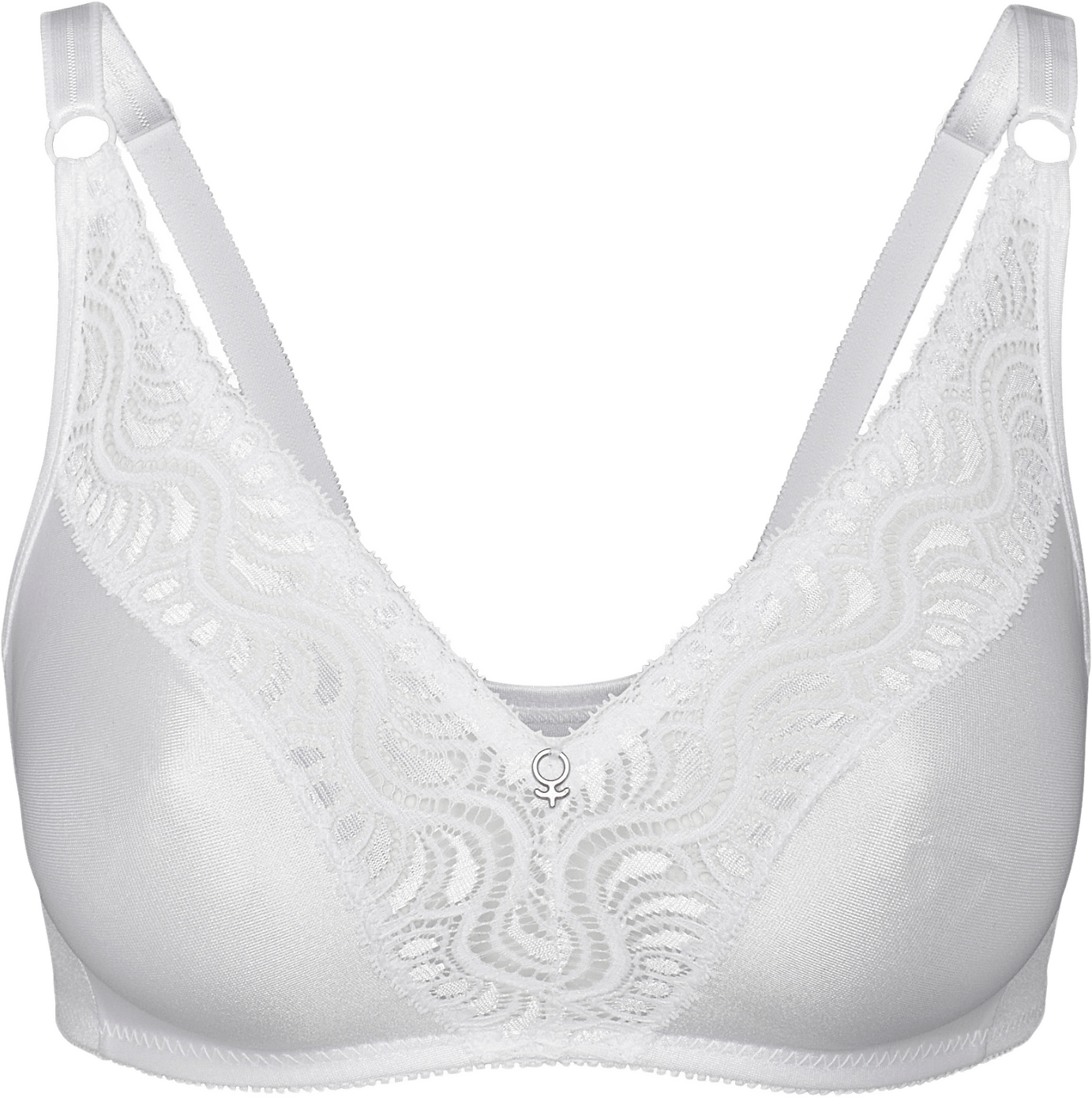 Glitter Formpressad Bh Utan Bygel, från Swegmark, i färgen white.