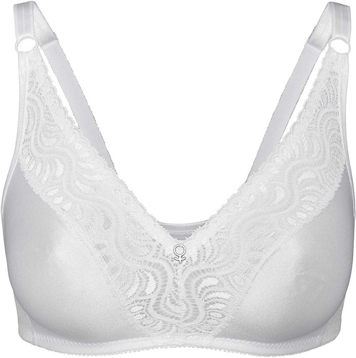 Glitter Formpressad Bh Utan Bygel, från Swegmark, i färgen white.
