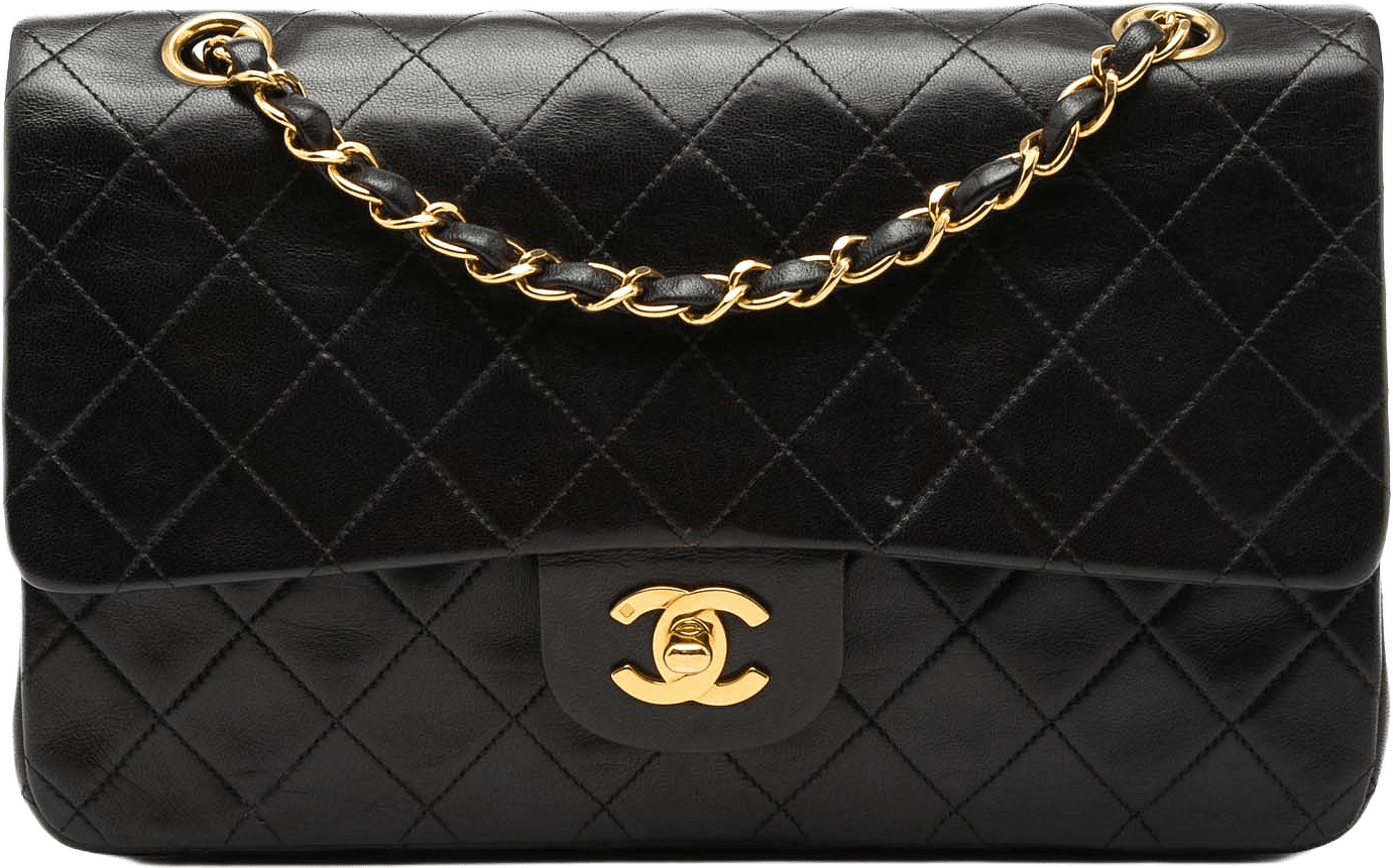Chanel Medium Classic Lambskin Double Flap, från Luxclusif, i färgen black.