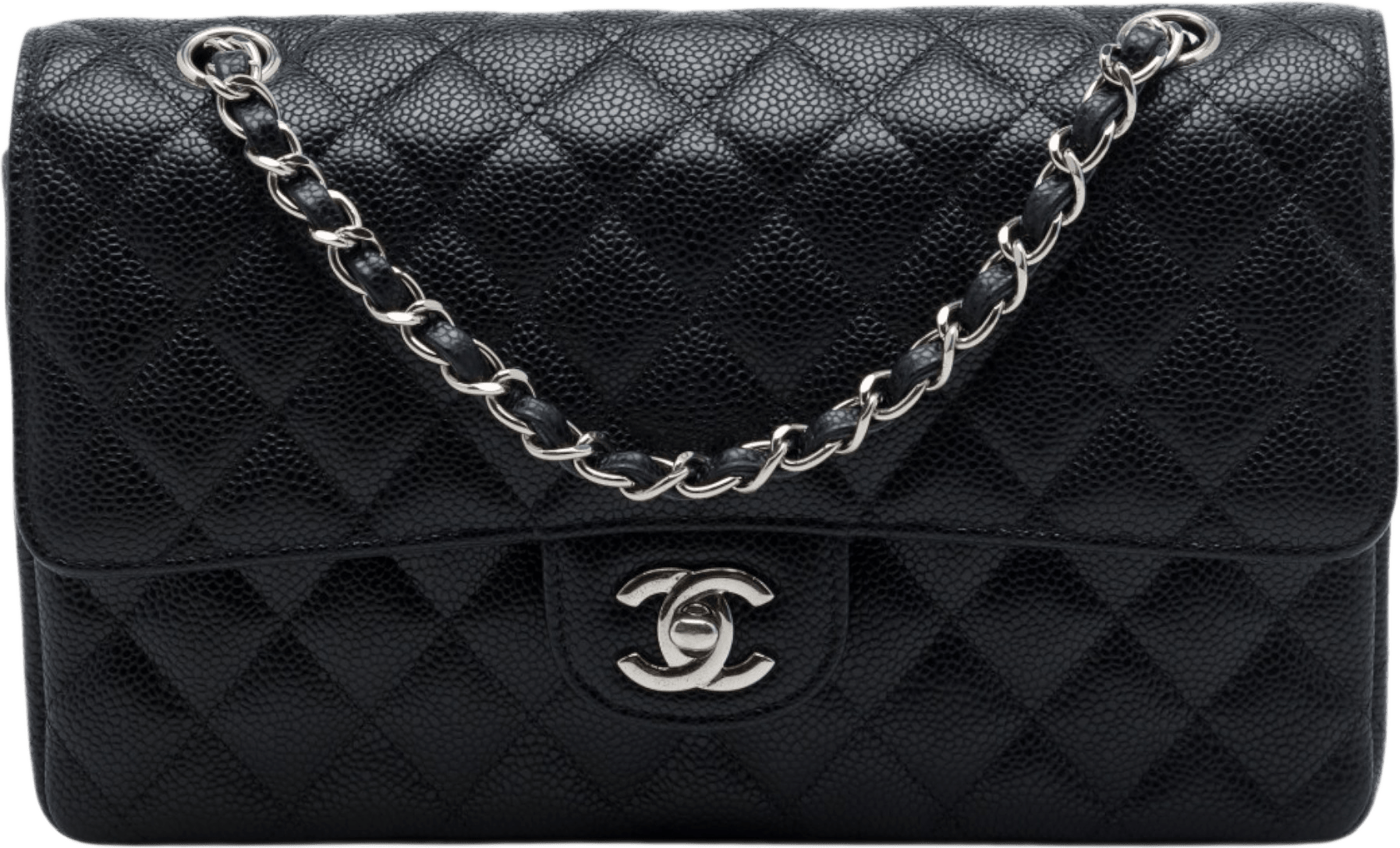 Chanel Medium Classic Caviar Double Flap, från Luxclusif, i färgen svart.
