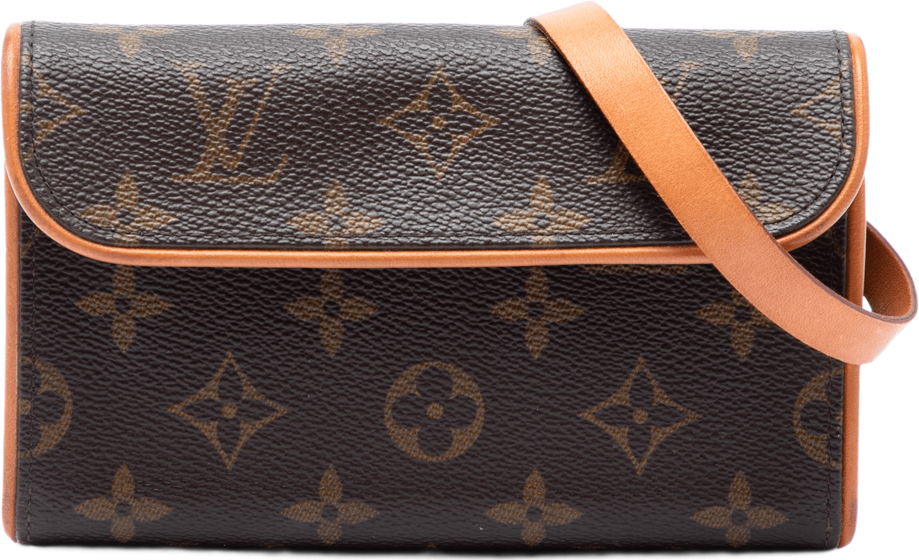 Louis Vuitton Monogram Pochette Florentine, från Luxclusif, i färgen brun.