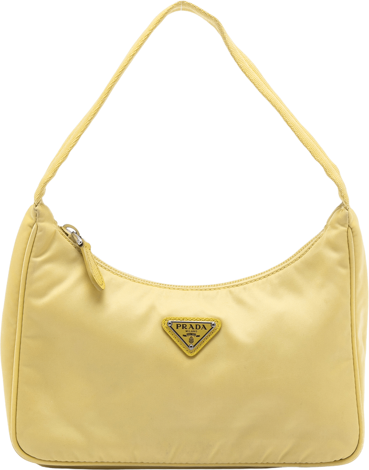 Prada Mini Tessuto Re Edition 2000 Shoulder Bag, från Luxclusif, i färgen light yellow.
