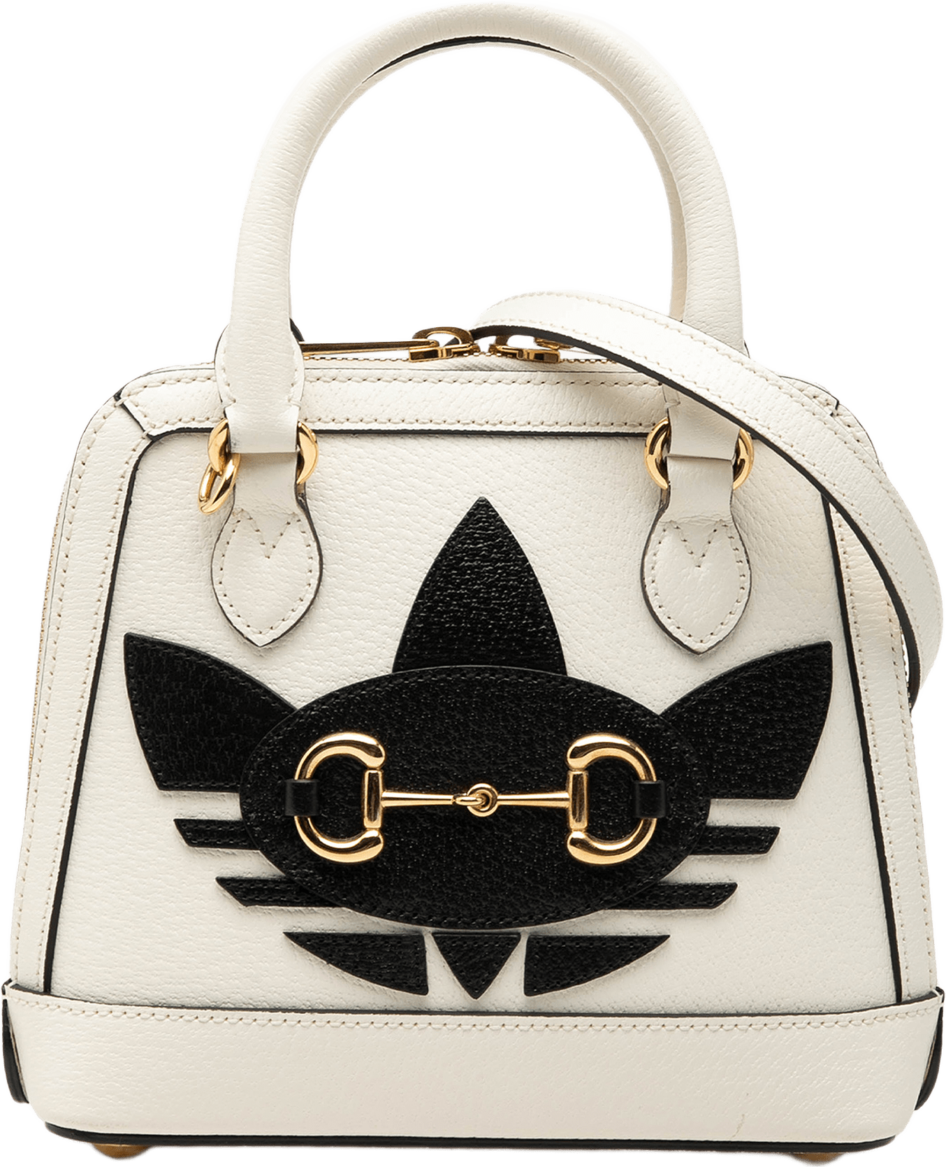 Gucci Adidas Mini Leather Horsebit 1955 Top Handle Bag, från Luxclusif, i färgen white.