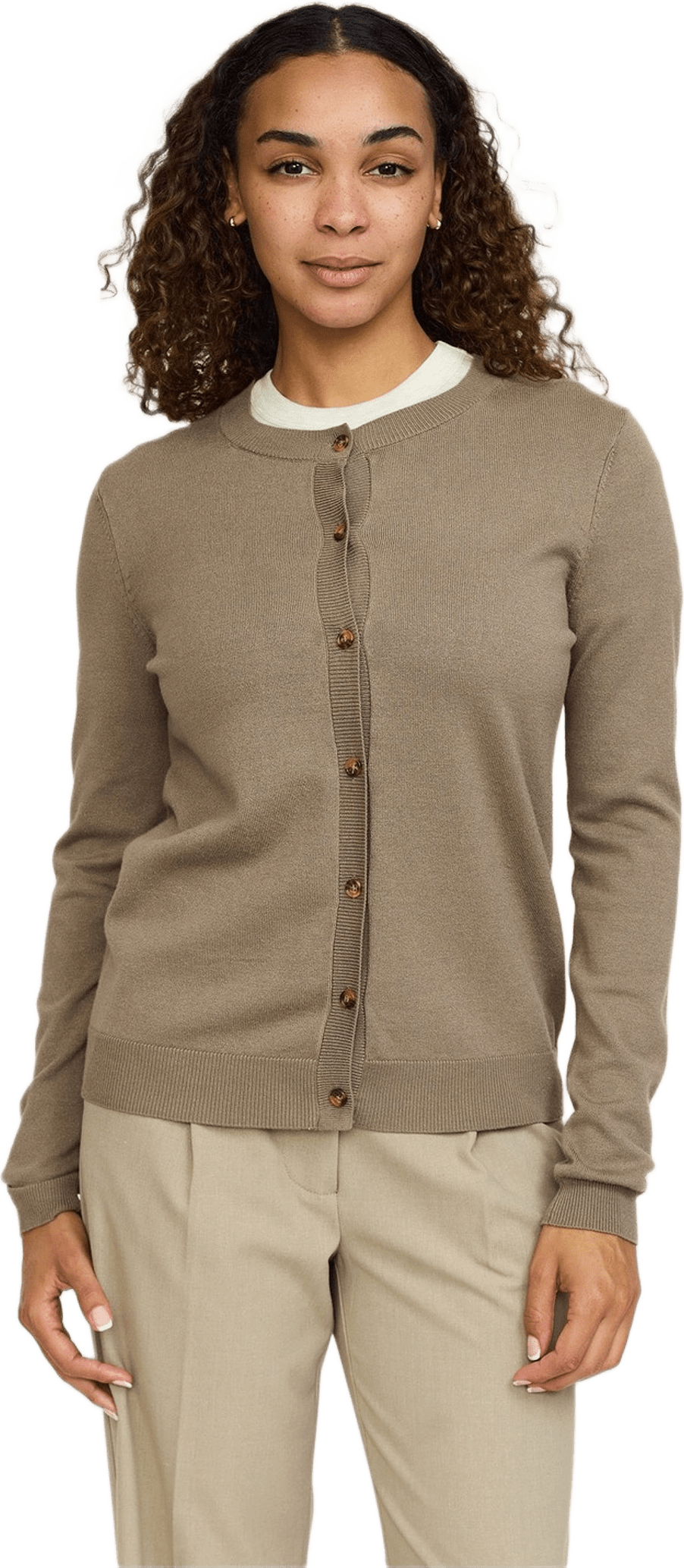 Srmarla Cardigan Knit, från Soft Rebels, i färgen greige.