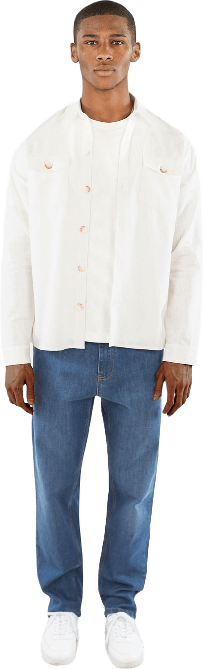 Dani Linen Overshirt - Off White