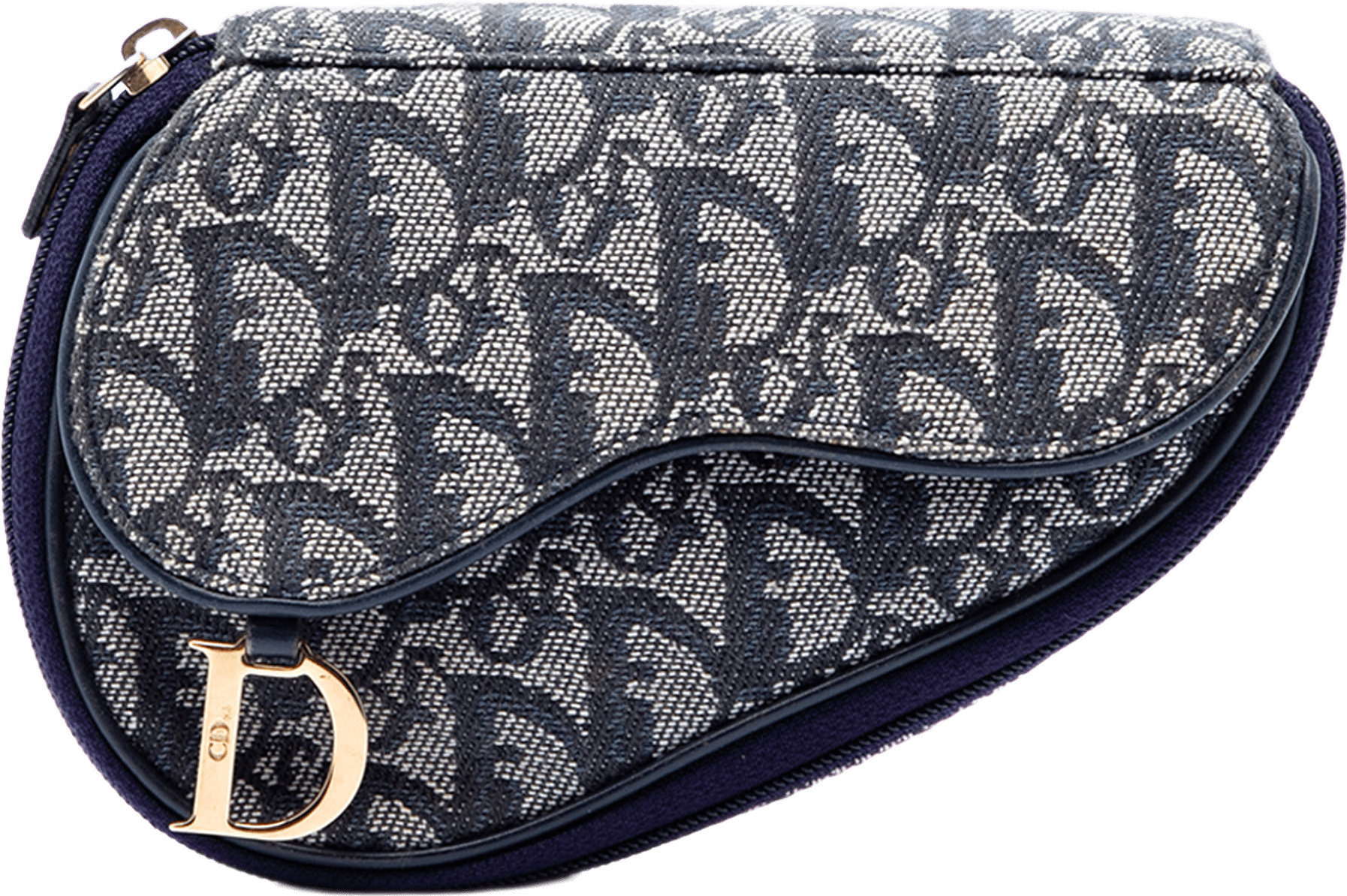 Dior Diorissimo Canvas Saddle Pouch, från Luxclusif, i färgen navy.