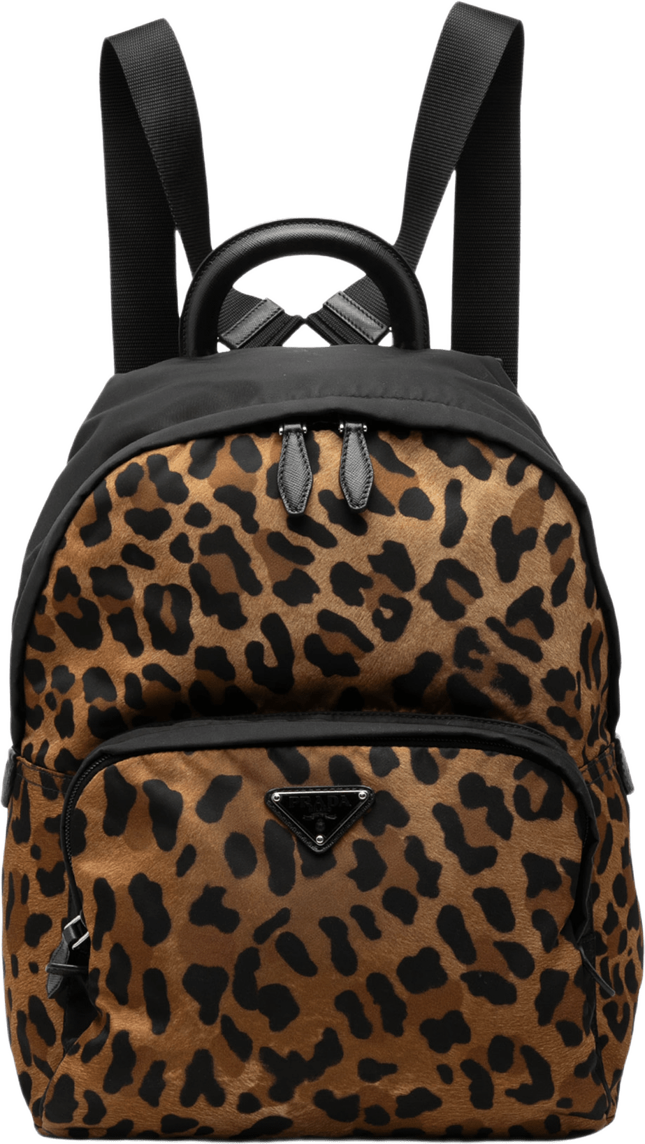 Prada Leopard Print Tessuto Backpack, från Luxclusif, i färgen brun.