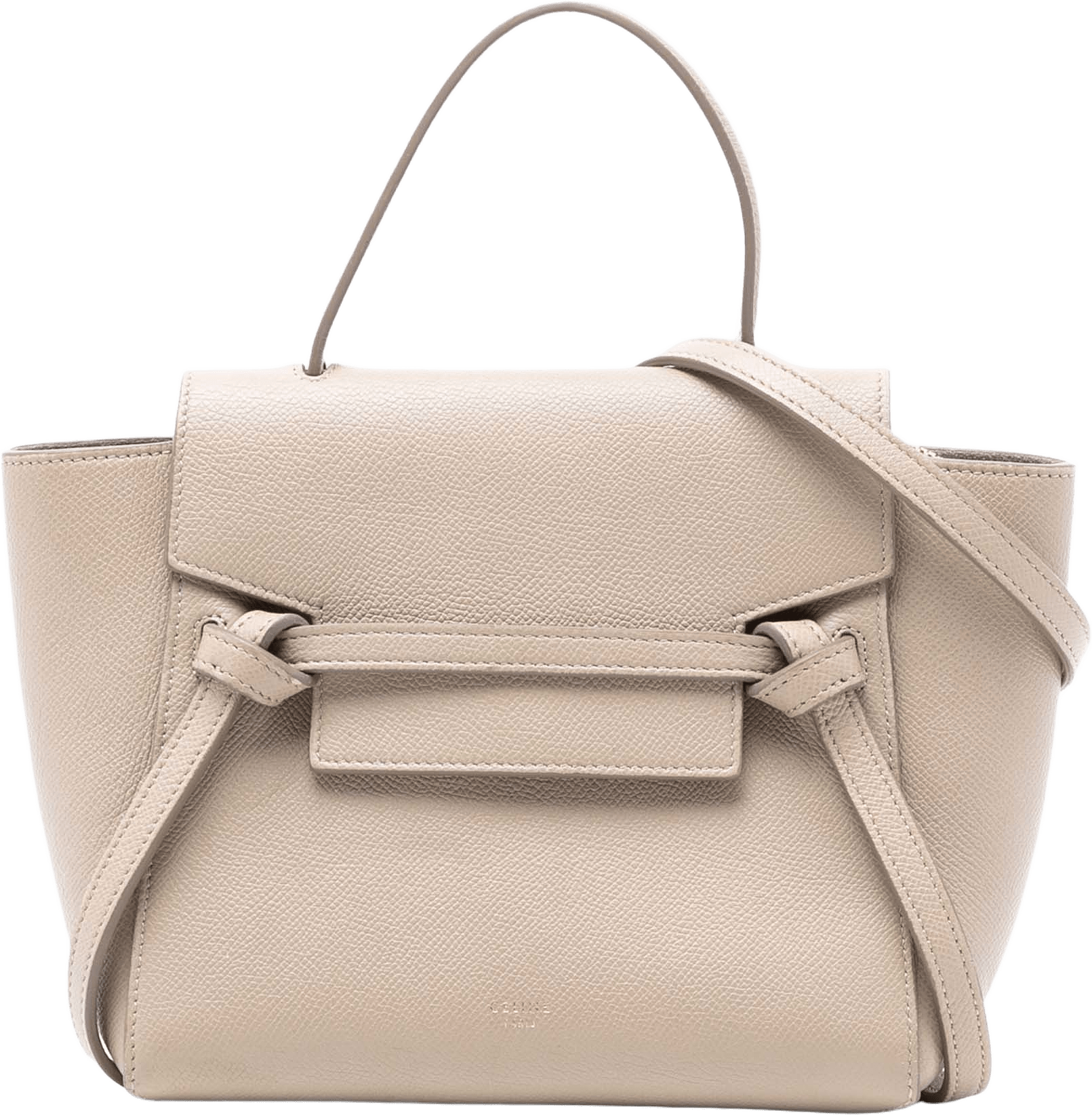 Celine Nano Grained Calfskin Belt Bag, från Luxclusif, i färgen beige.