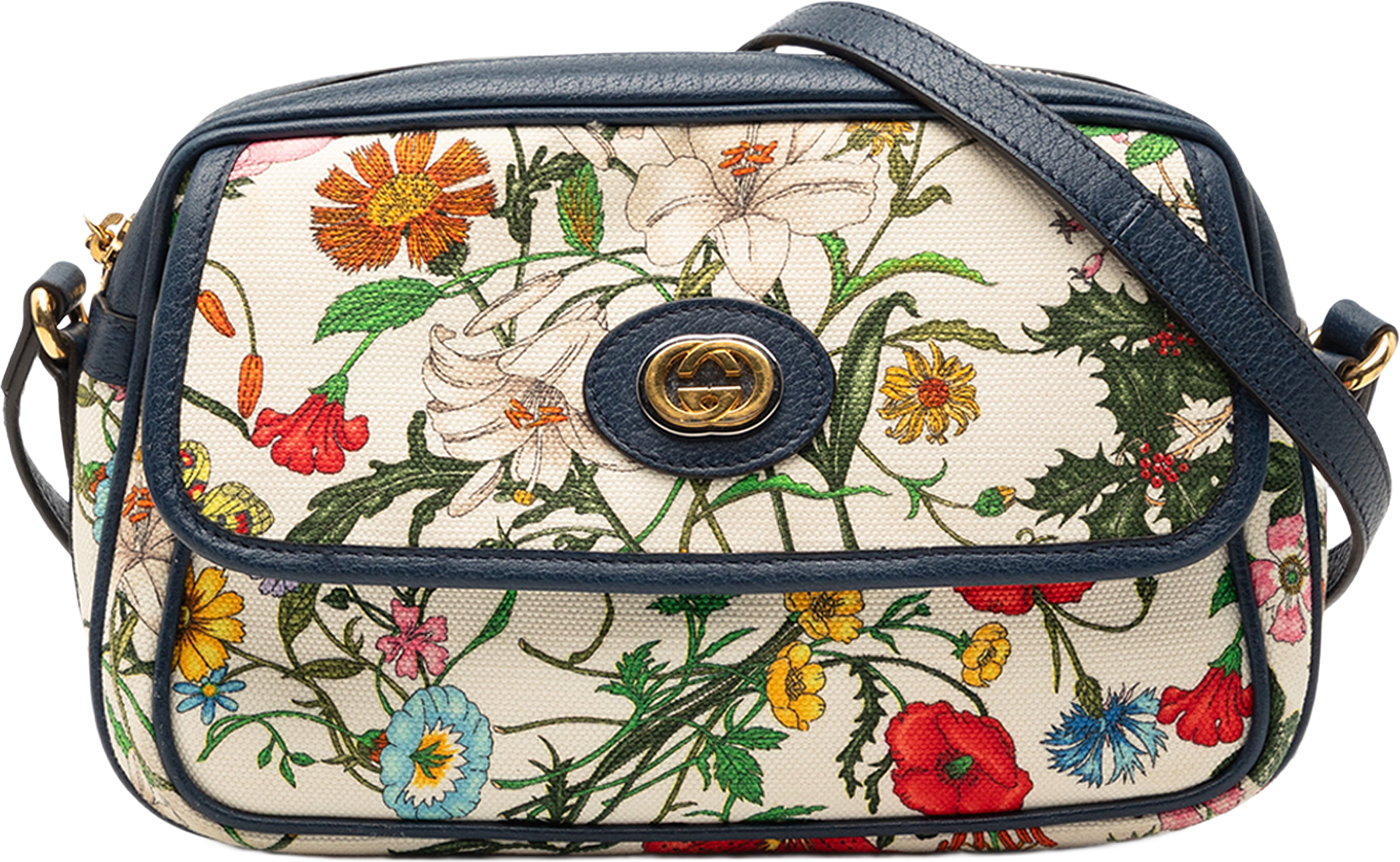 Gucci Small Canvas Flora Crossbody, från Luxclusif, i färgen white.