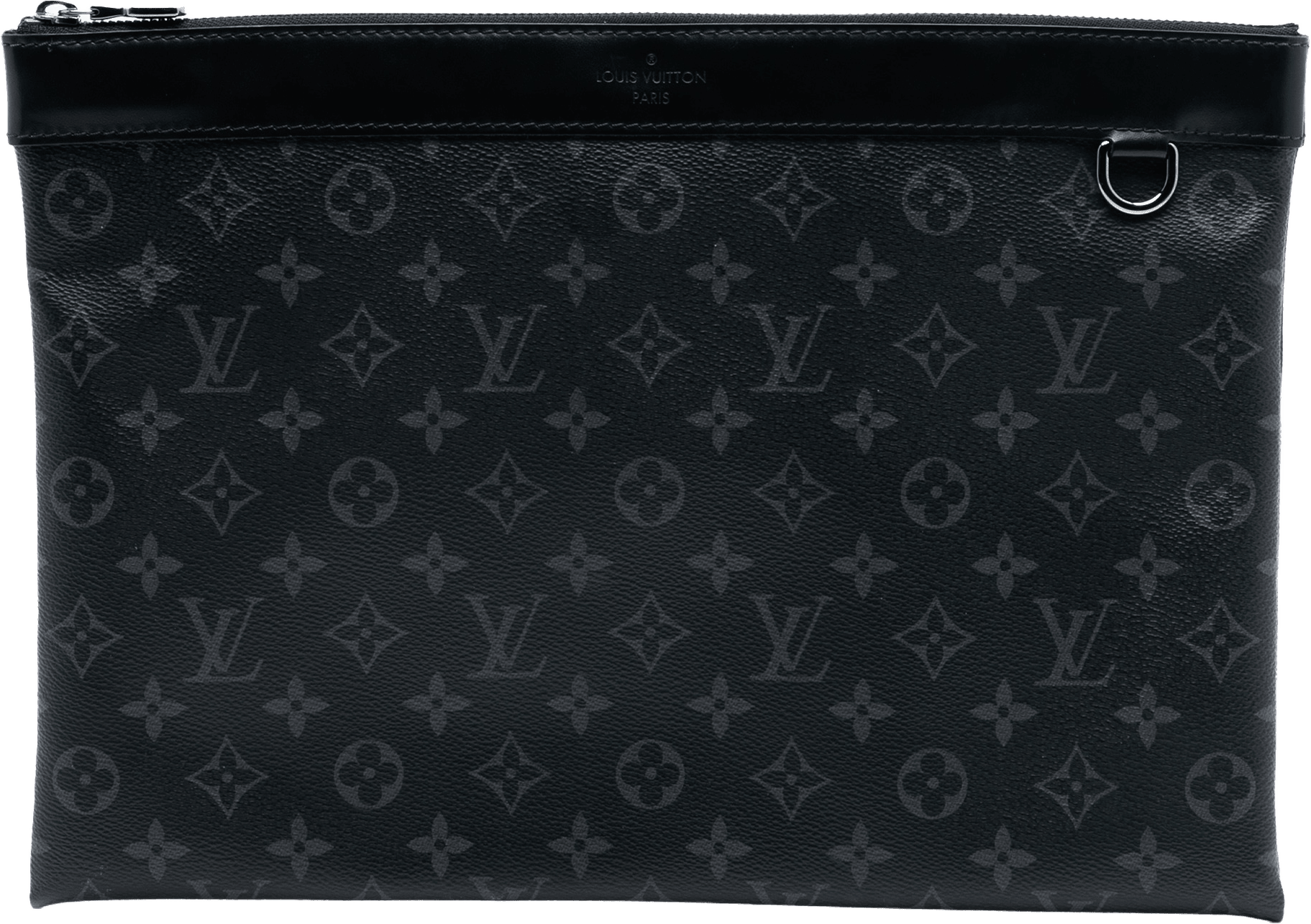 Louis Vuitton Monogram Eclipse Discovery Pochette Gm, från Luxclusif, i färgen black.