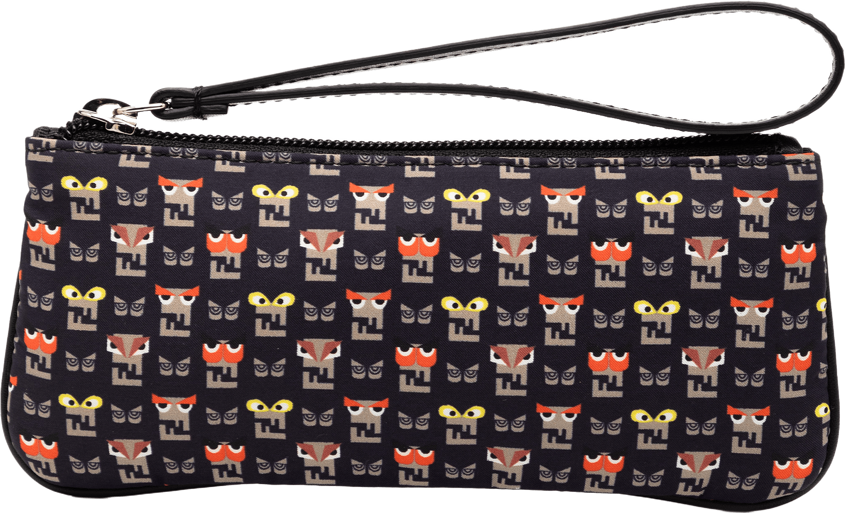 Fendi Canvas Monster Clutch, från Luxclusif, i färgen black.