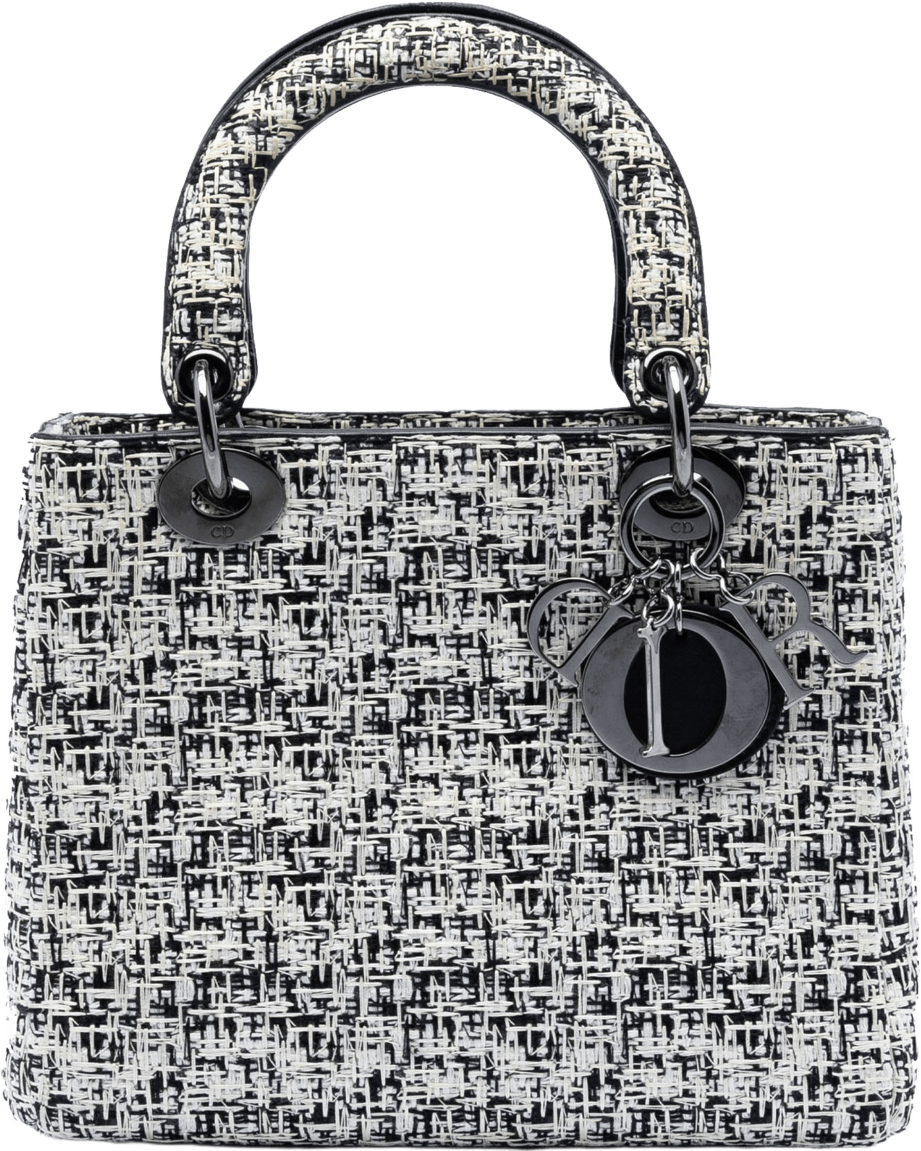 Dior Medium Tweed Lady Dior, från Luxclusif, i färgen white.